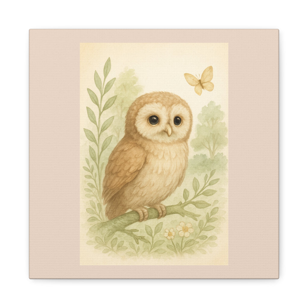 Charming Owl Canvas Art for Nature Lovers, Pink Collection,Nursery Decor, Wildlife Home Decor, Gift for Animal Enthusiasts, Wall Decor