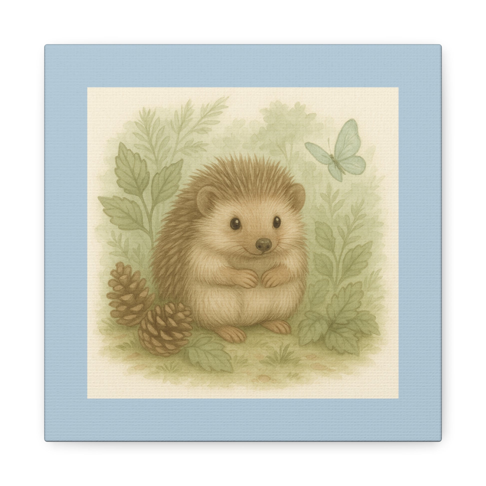 Charming Hedgehog Wall Art Canvas, Cute Animal Decor, Woodland Nursery Art, Gift for Child's Room, Nature Lover Decor