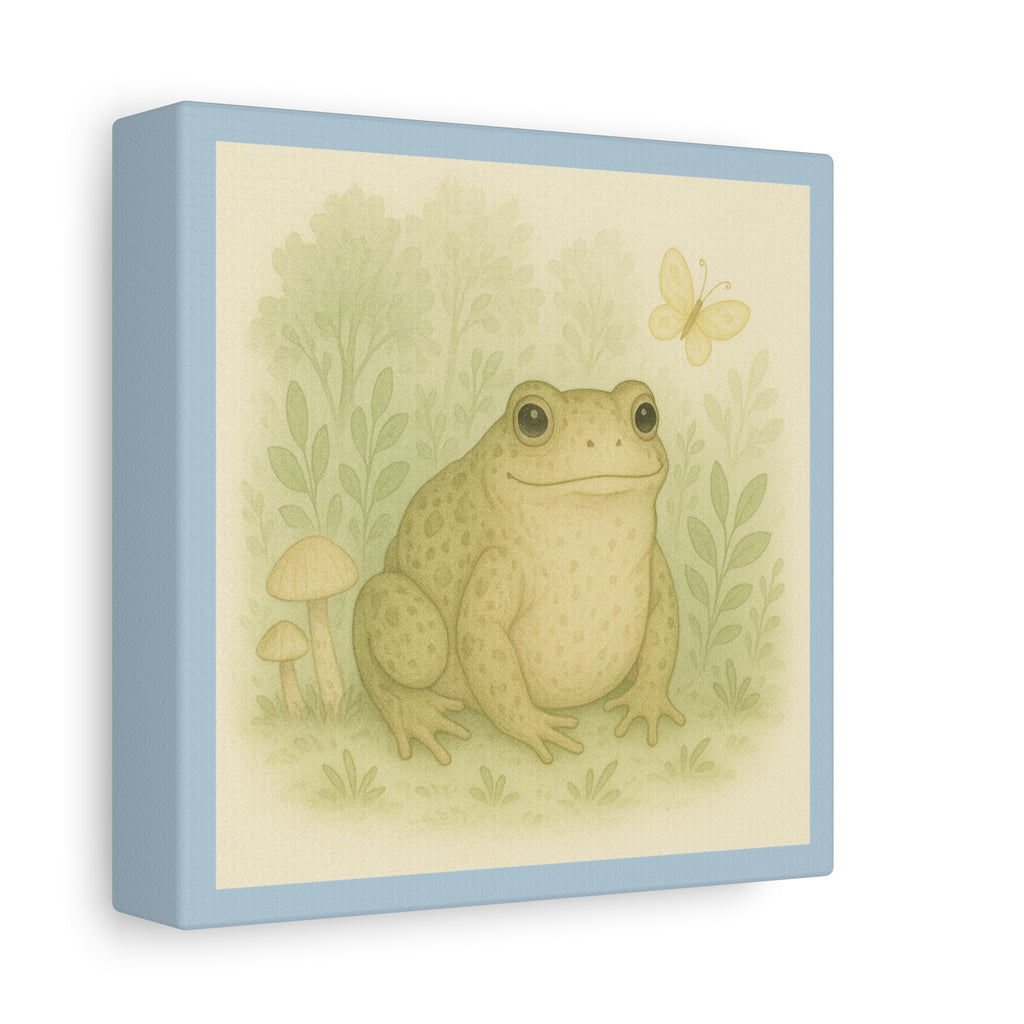 Charming Frog Canvas Art, Nature Decor, Animal Lover Gift, Home Wall Decor, Kids Room Decor, Birthday, Baby Shower