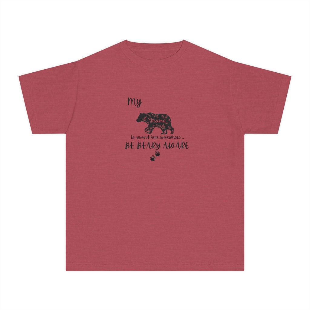 Cute Animal Lover Youth Tee, Be Bear-y Aware Tee, Kids Wildlife Shirt, Nature Enthusiast Gift, Children's Birthday Apparel