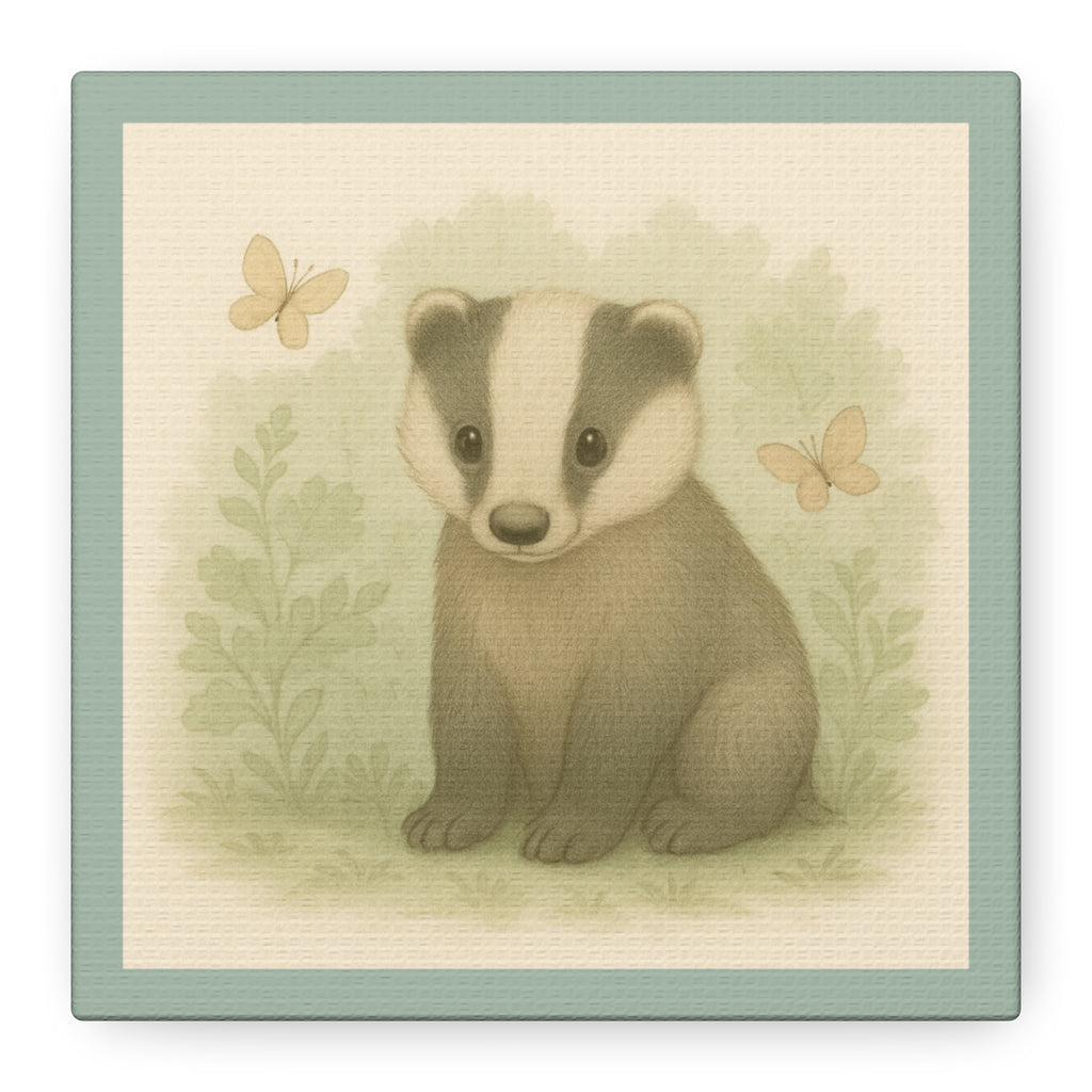 Adorable Badger Canvas Print, Nursery Wall Art, Kids Room Decor, Animal Lover Gift, Cute Home Accent