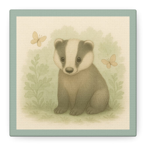 Adorable Badger Canvas Print, Nursery Wall Art, Kids Room Decor, Animal Lover Gift, Cute Home Accent