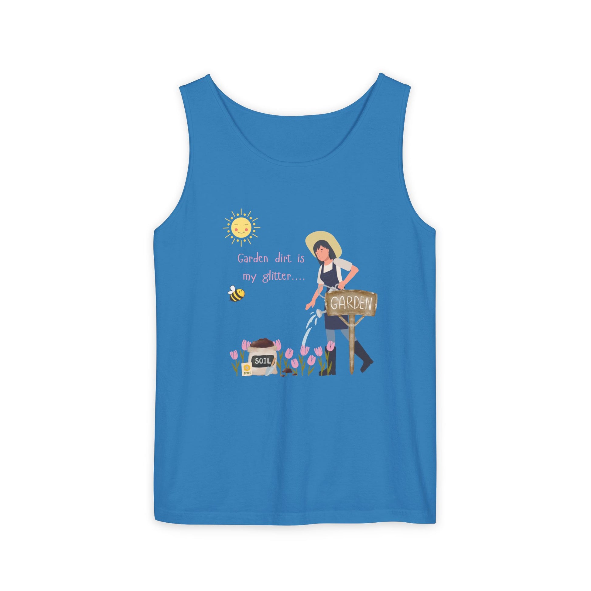 Gardening Vibes Tank Top, Unisex Graphic Tee, Summer Casual Wear, Nature Enthusiast Gift, Garden Party Apparel