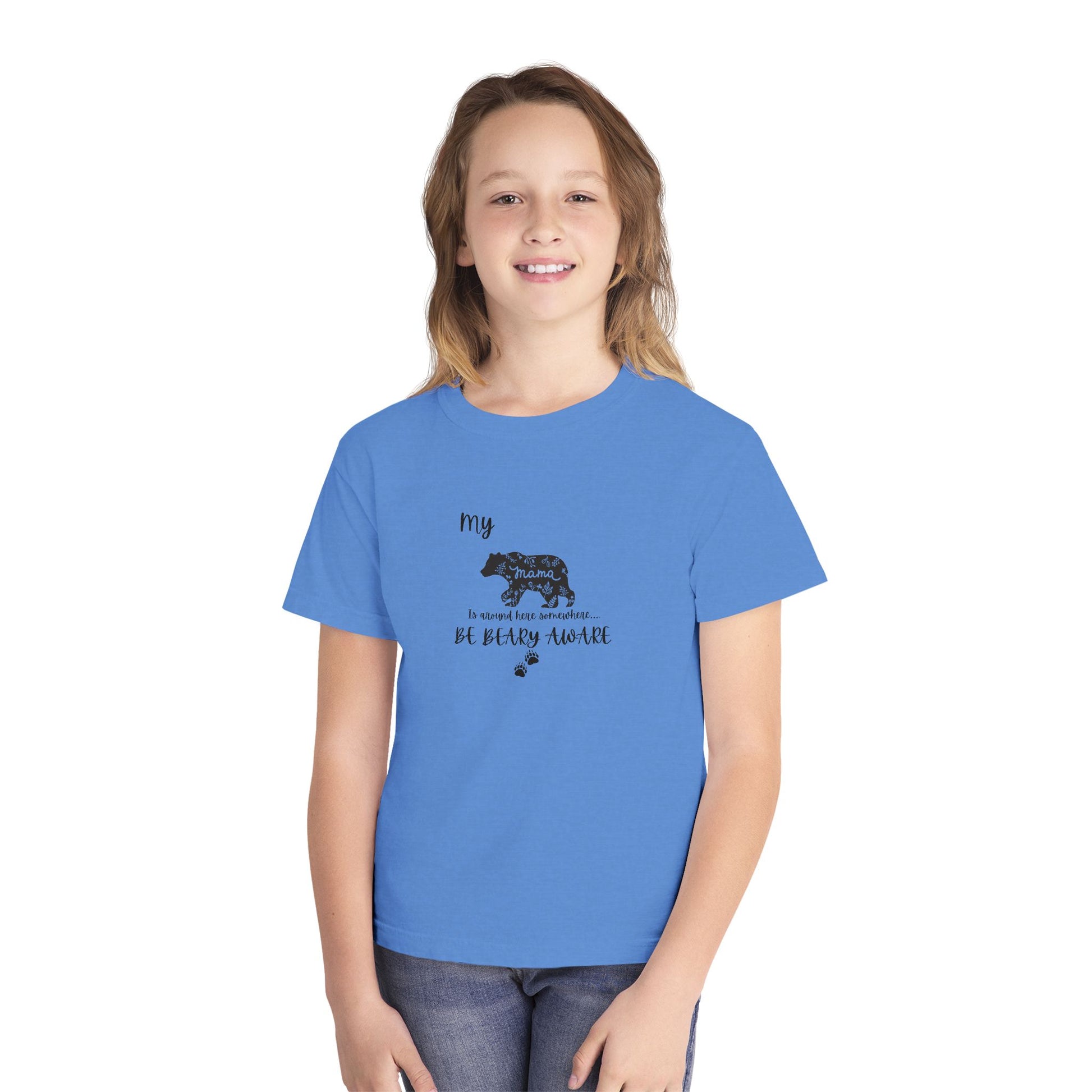 Cute Animal Lover Youth Tee, Be Bear-y Aware Tee, Kids Wildlife Shirt, Nature Enthusiast Gift, Children's Birthday Apparel
