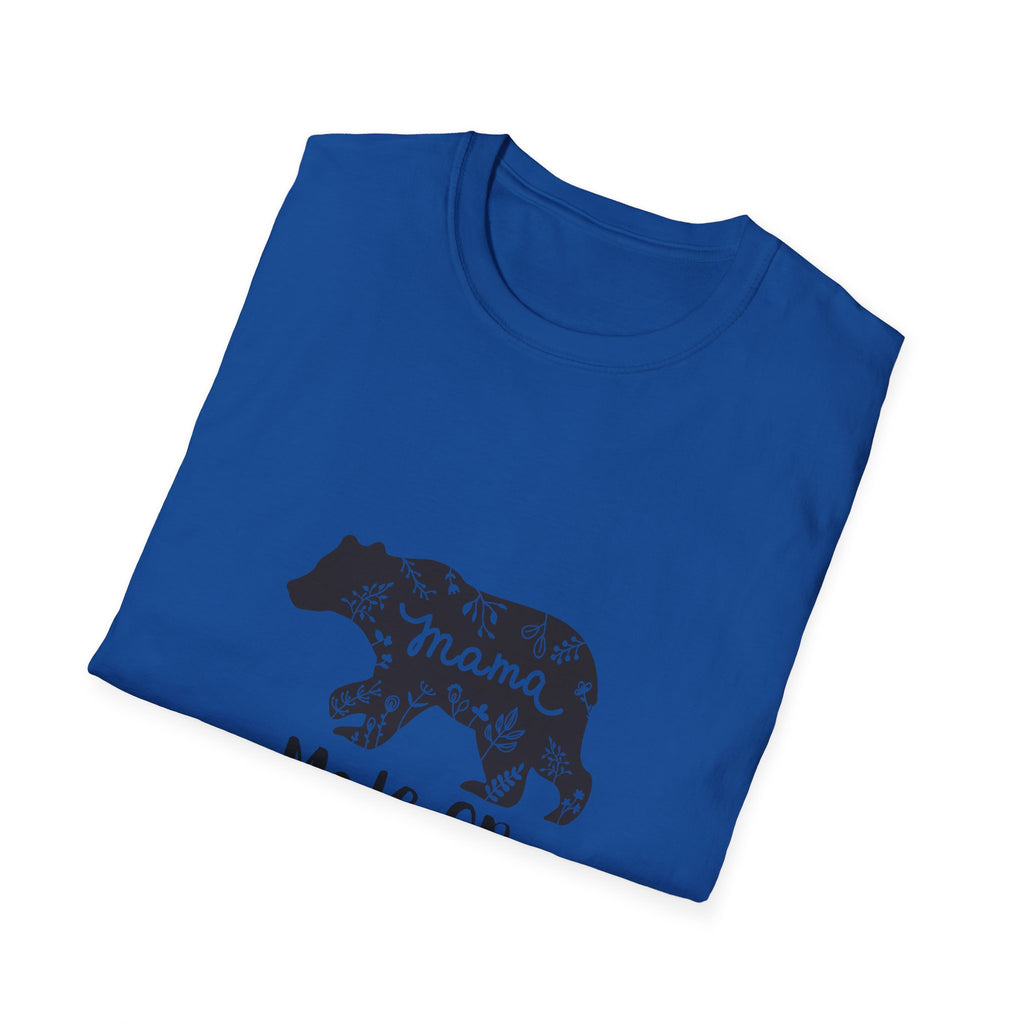 Mama Bear Mode On Unisex Softstyle T-Shirt, Cute Mama Shirt, Casual Family Wear, Bear Design Tee, Everyday Comfort T-Shirt