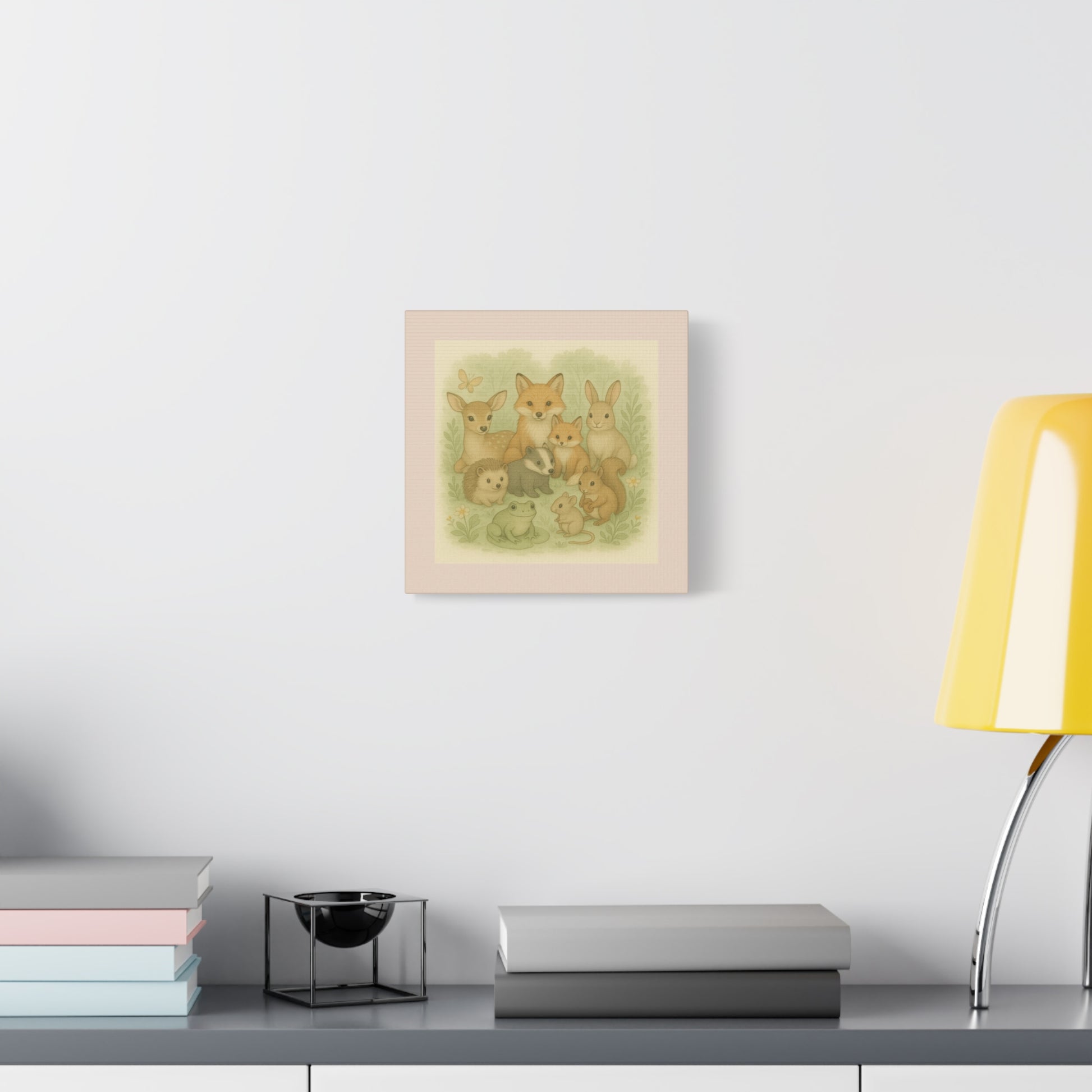 Whimsical Animal Art Canvas, Kids Room Decor, Nature Lovers Gift, Nursery Wall Art, Childrens Home Decor