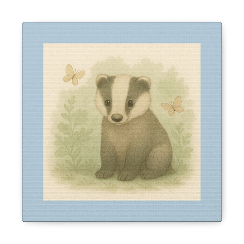 Adorable Badger Canvas Wall Art, Nursery Decor, Animal Lover Gift, Children's Room Decor, Unique Wall Hanging