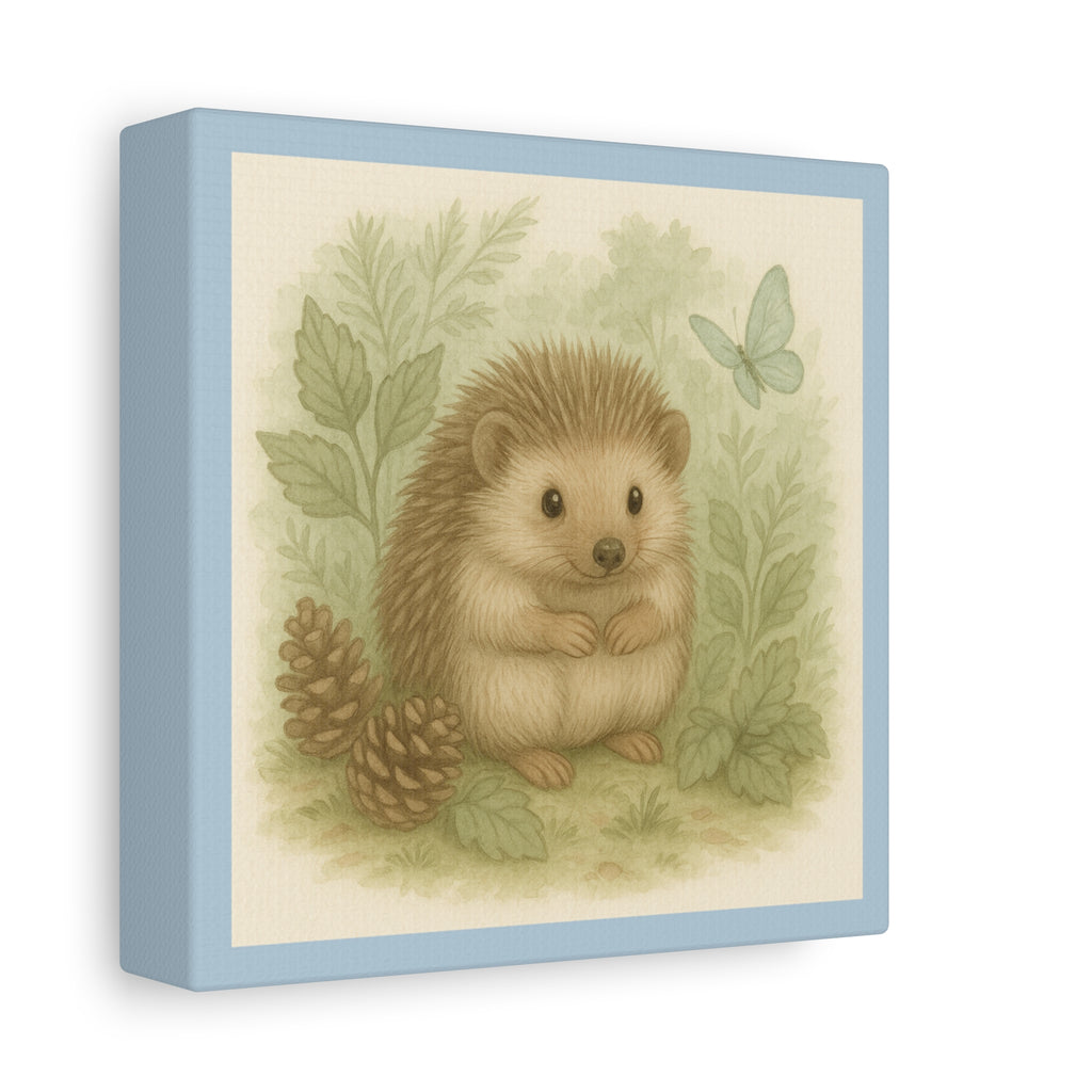 Charming Hedgehog Wall Art Canvas, Cute Animal Decor, Woodland Nursery Art, Gift for Child's Room, Nature Lover Decor
