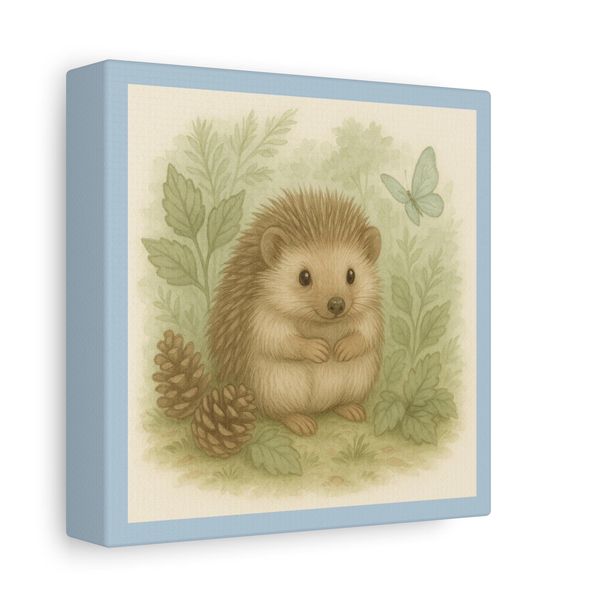 Charming Hedgehog Wall Art Canvas, Cute Animal Decor, Woodland Nursery Art, Gift for Child's Room, Nature Lover Decor