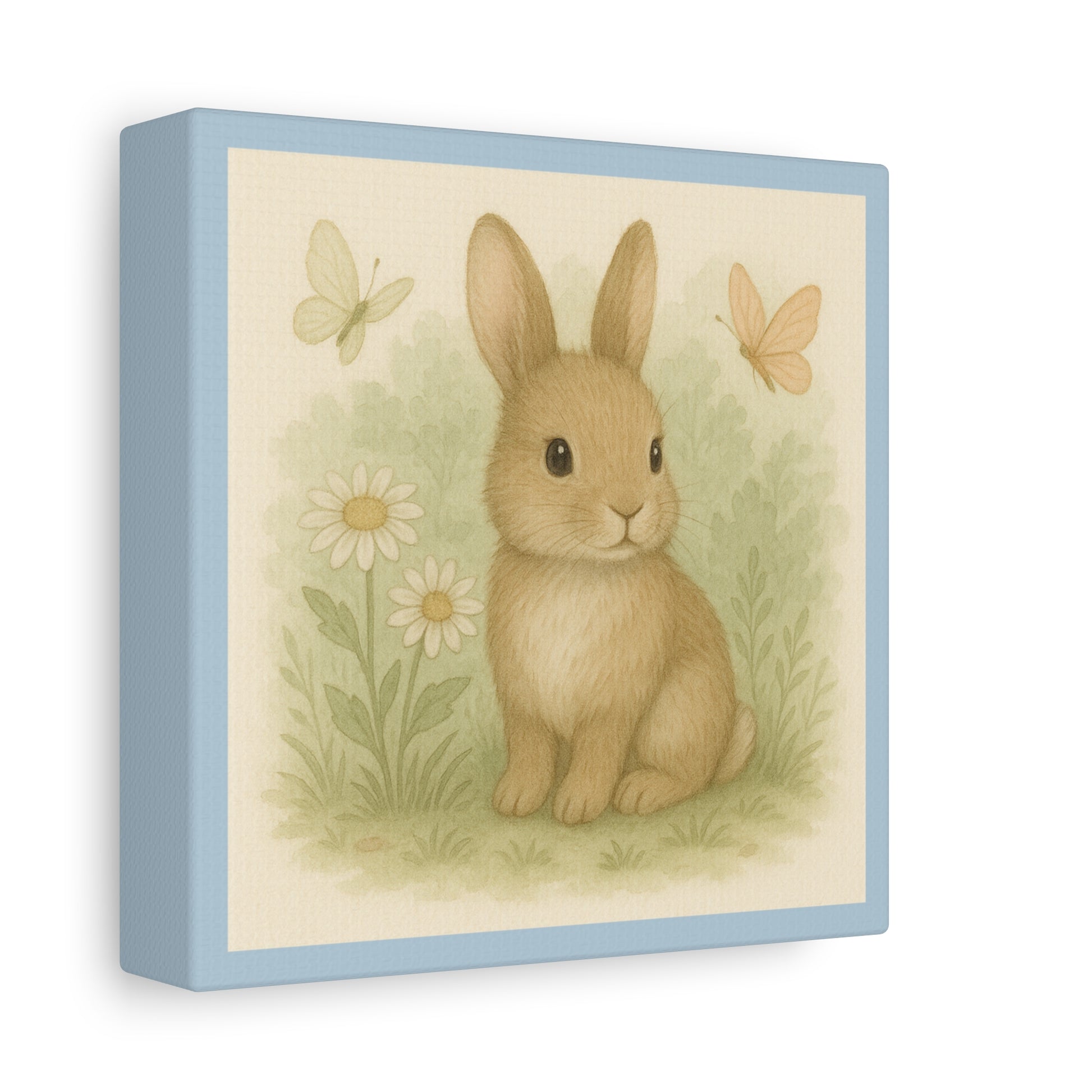 Adorable Bunny Canvas Wall Art, Cute Rabbit Decor, Children's Room Decor, Spring Home Decoration, Easter Gift Idea