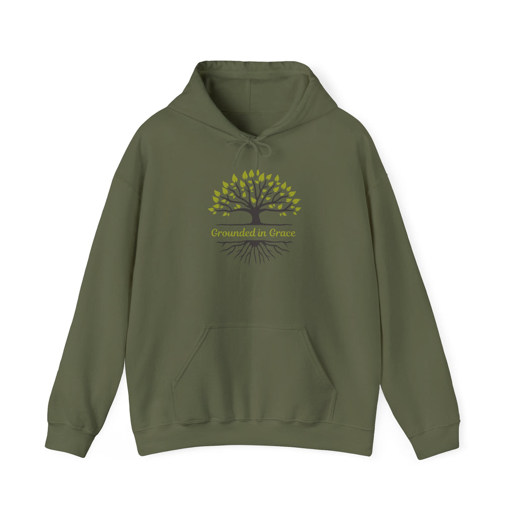 Grounded in Grace Hoodie - Unisex Heavy Blend, Cozy Sweatshirt, Nature Lover Gift, Motivational Apparel, Tree of Life Design, [...]