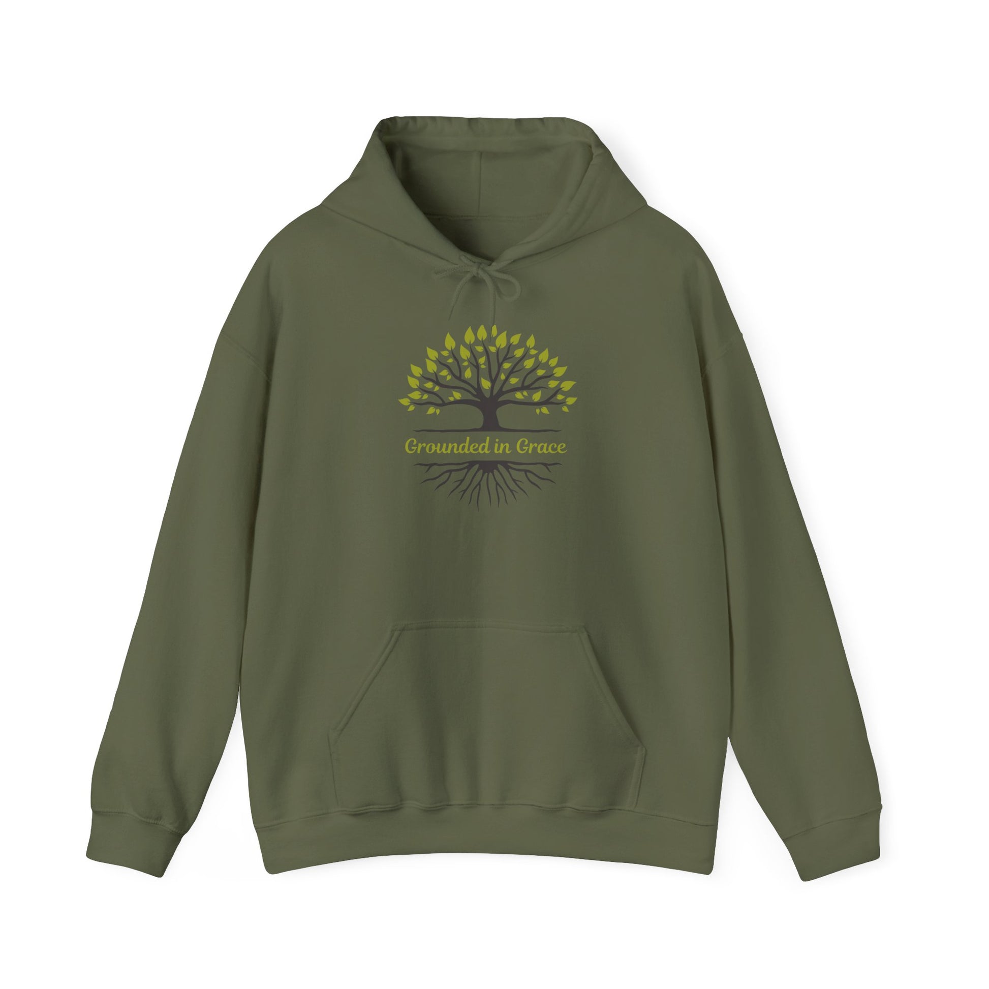 Grounded in Grace Hoodie - Unisex Heavy Blend, Cozy Sweatshirt, Nature Lover Gift, Motivational Apparel, Tree of Life Design, [...]