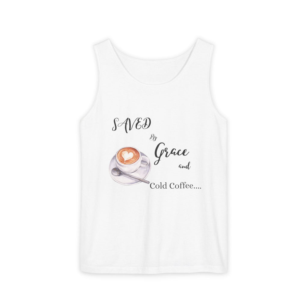 Coffee Lovers Garment-Dyed Tank Top, Perfect for Summer, Gifts for Coffee Enthusiasts, Relaxed Fit, Casual Wear, Inspirational Apparel