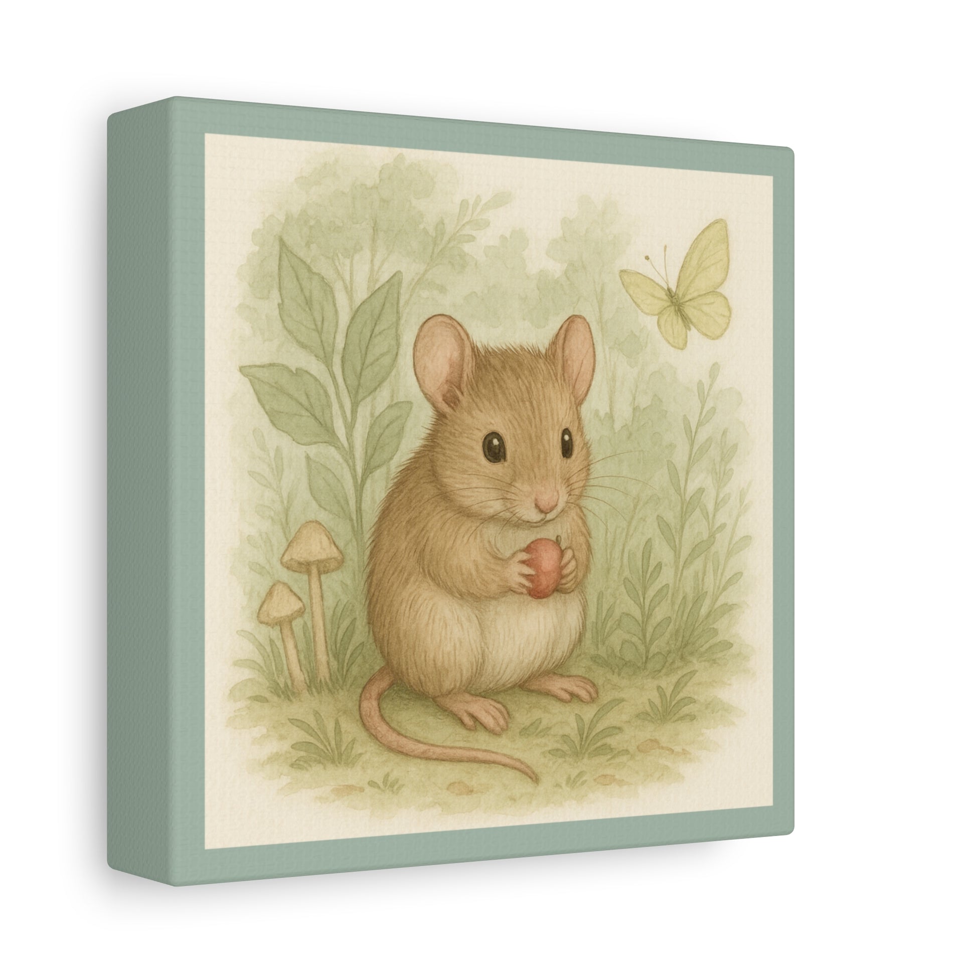 Adorable Mouse Canvas Art, Cute Animal Wall Decor for Kids, Nursery Art, Woodland Theme Decoration, Gift Idea for Animal Lovers