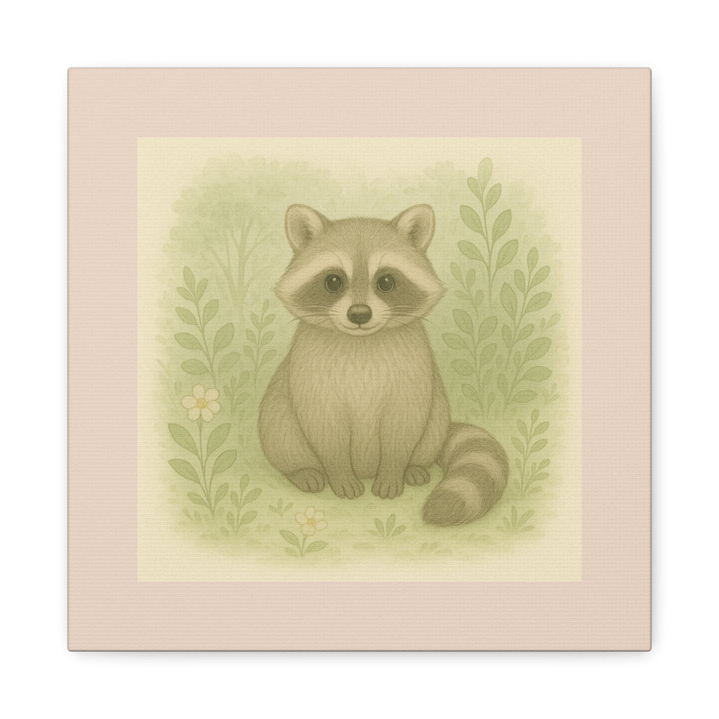 Adorable Raccoon Canvas Print, Wall Art, Animal Lover Gift, Nursery Decor, Nature Inspired Artwork, Home Decoration