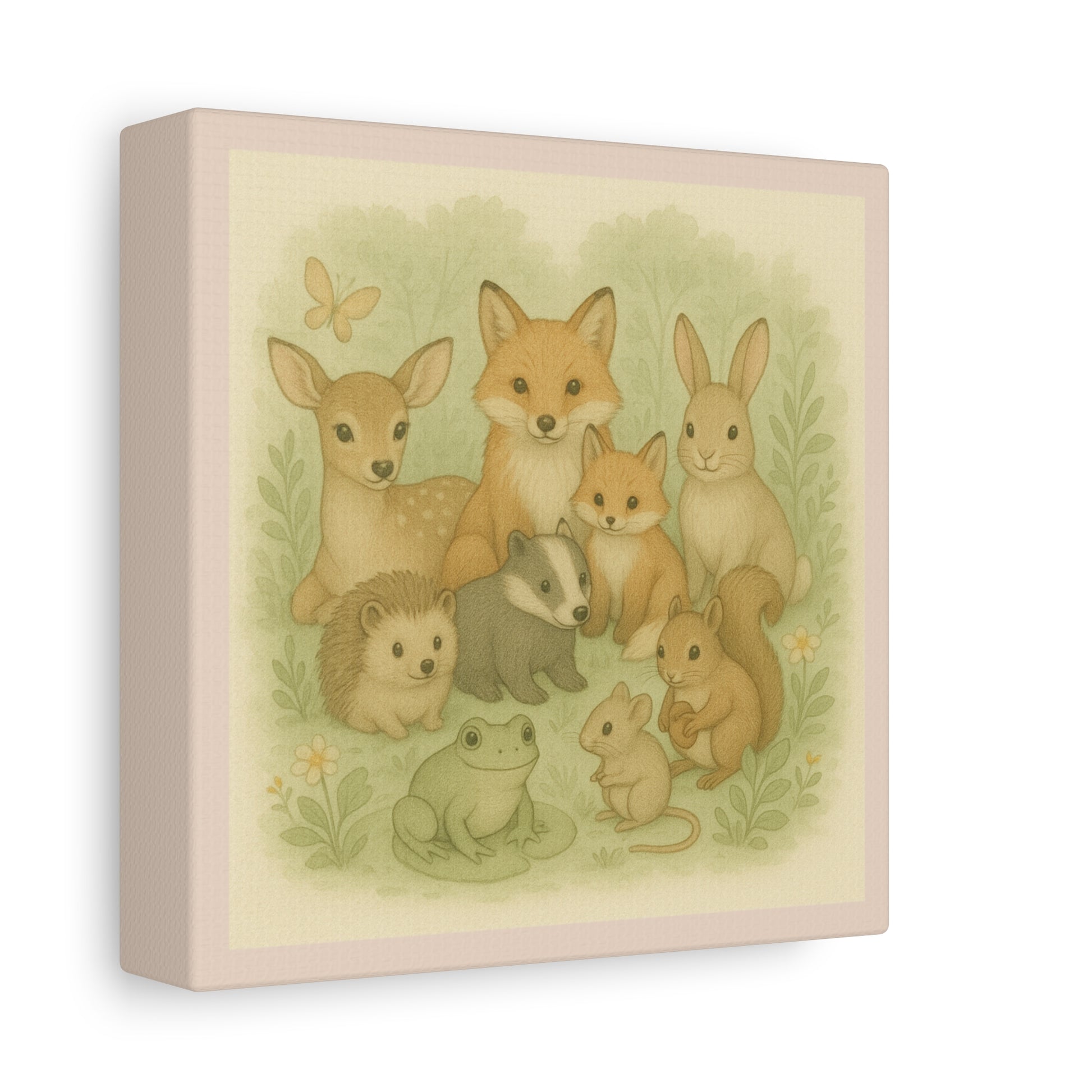 Whimsical Animal Art Canvas, Kids Room Decor, Nature Lovers Gift, Nursery Wall Art, Childrens Home Decor