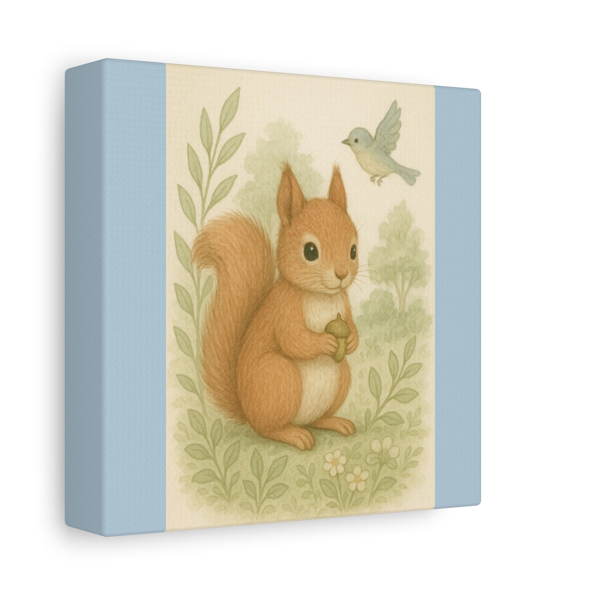 Whimsical Squirrel Canvas Print, Cute Animal Wall Art, Nature Decor, Children's Room, Gift Idea