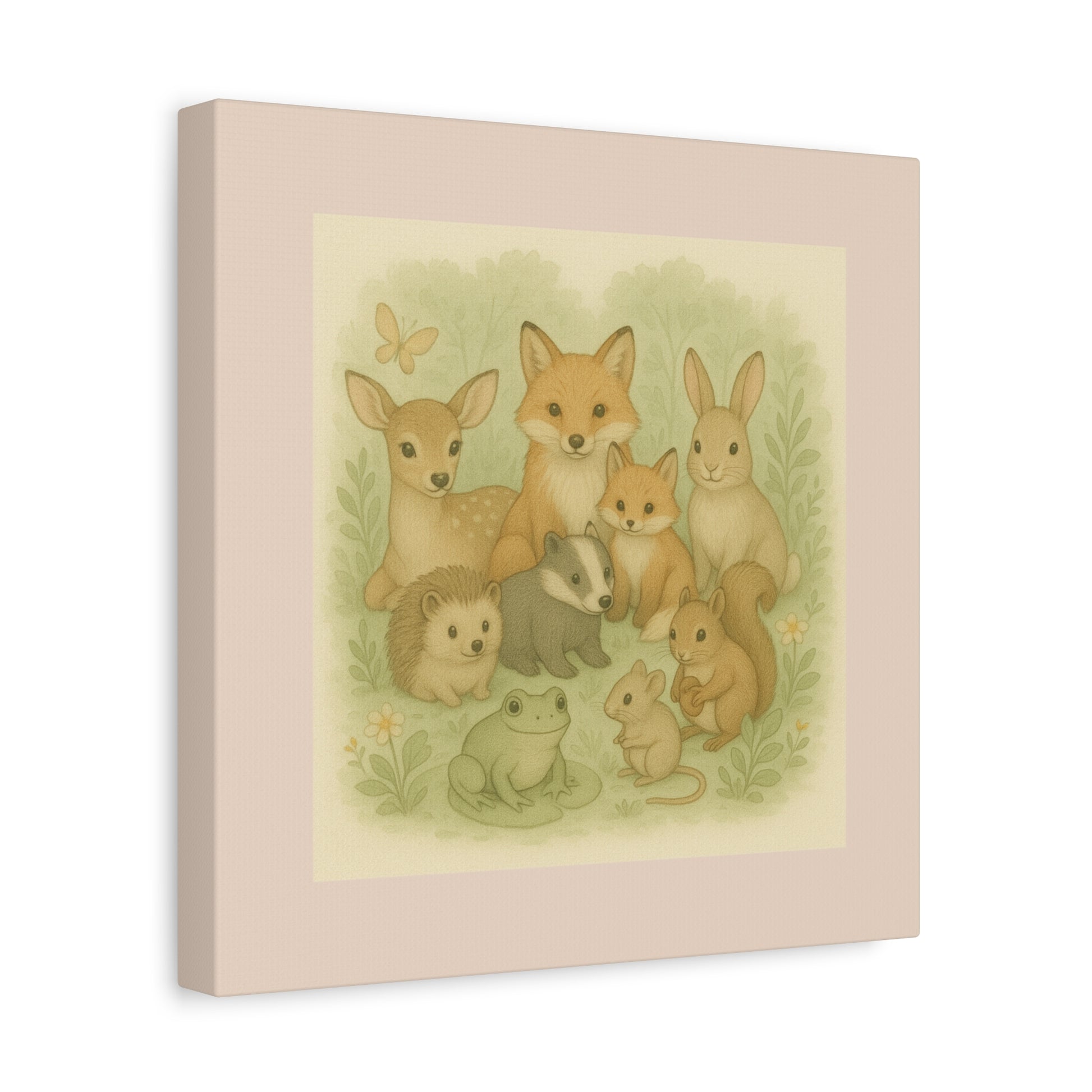 Whimsical Animal Art Canvas, Kids Room Decor, Nature Lovers Gift, Nursery Wall Art, Childrens Home Decor