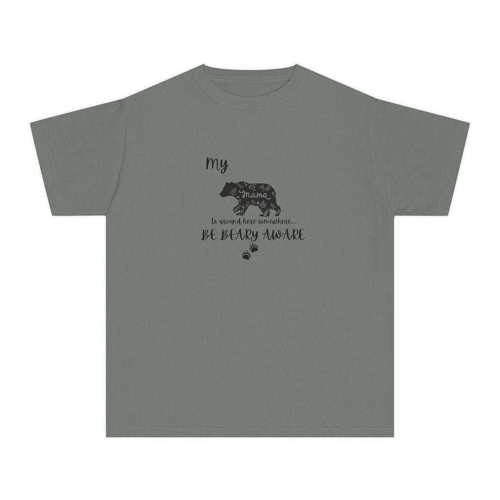 Cute Animal Lover Youth Tee, Be Bear-y Aware Tee, Kids Wildlife Shirt, Nature Enthusiast Gift, Children's Birthday Apparel