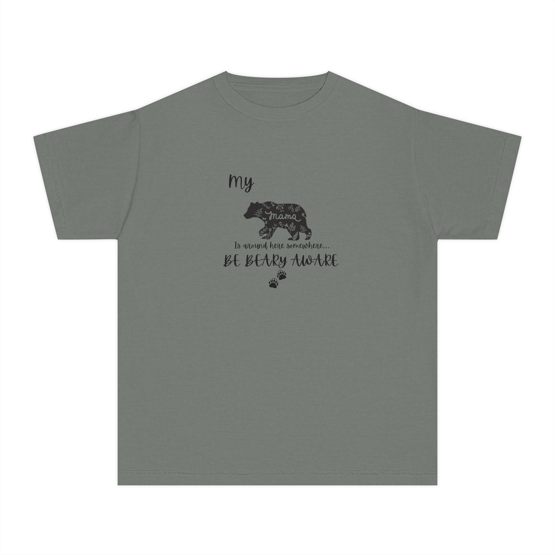 Cute Animal Lover Youth Tee, Be Bear-y Aware Tee, Kids Wildlife Shirt, Nature Enthusiast Gift, Children's Birthday Apparel