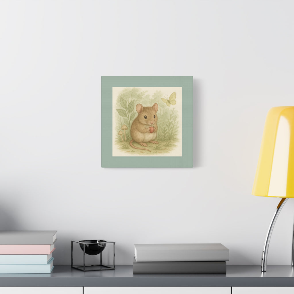 Adorable Mouse Canvas Art, Cute Animal Wall Decor for Kids, Nursery Art, Woodland Theme Decoration, Gift Idea for Animal Lovers