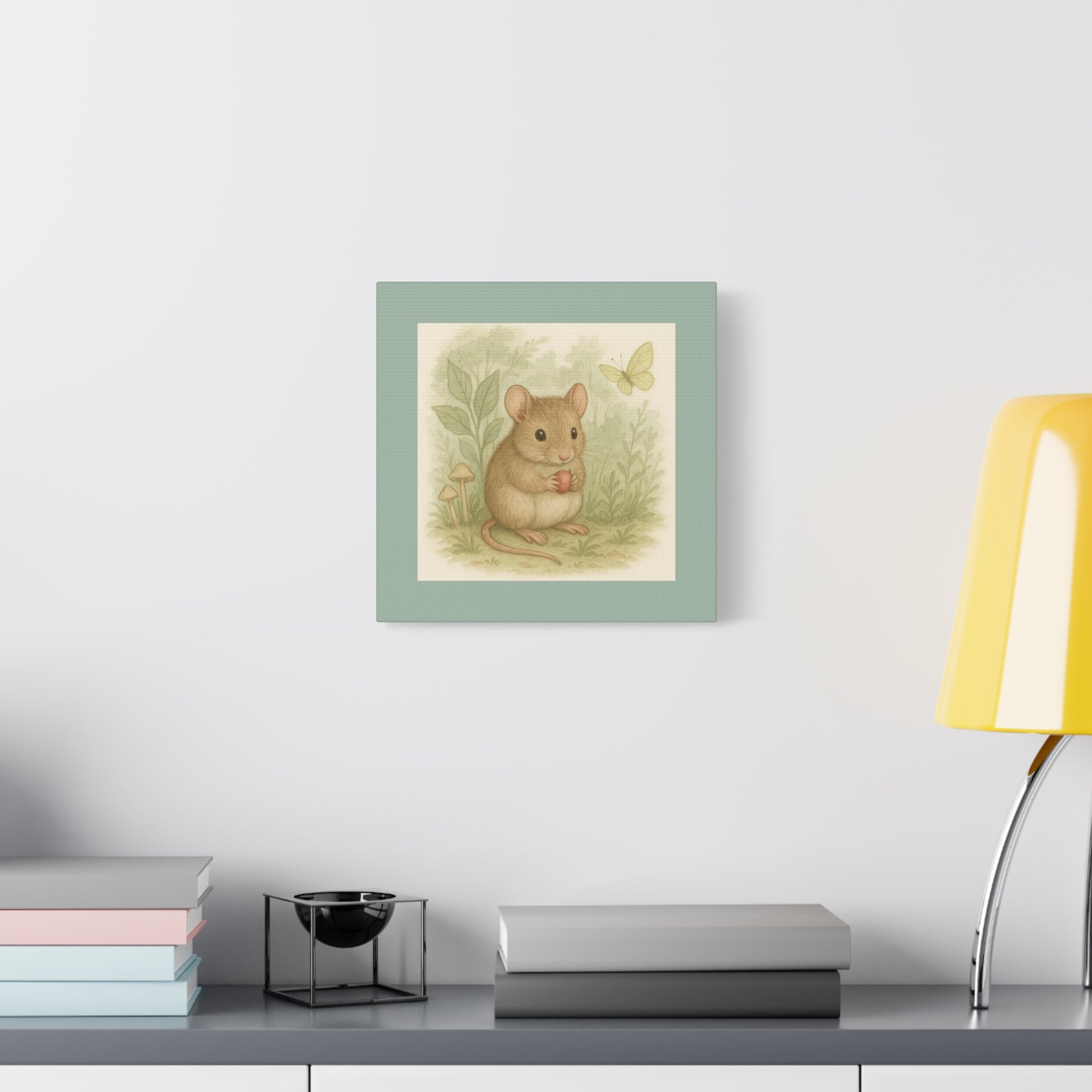 Adorable Mouse Canvas Art, Cute Animal Wall Decor for Kids, Nursery Art, Woodland Theme Decoration, Gift Idea for Animal Lovers