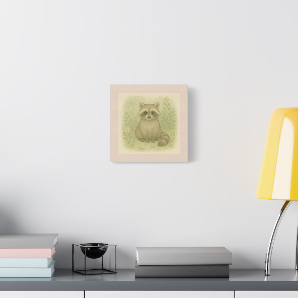 Adorable Raccoon Canvas Print, Wall Art, Animal Lover Gift, Nursery Decor, Nature Inspired Artwork, Home Decoration