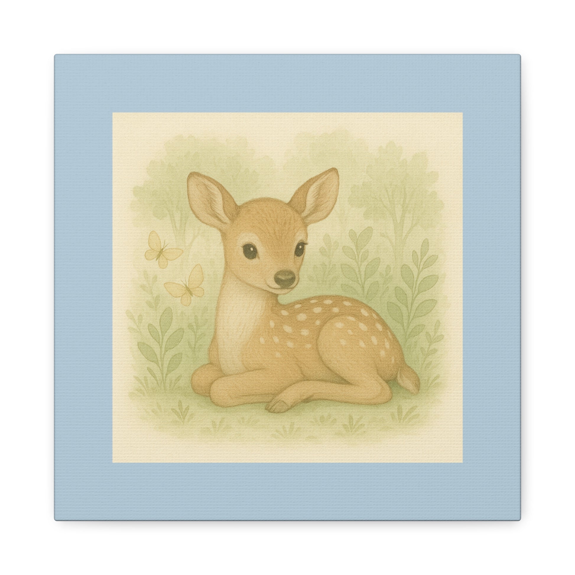 Whimsical Deer Canvas Art Print, Nursery Decor, Child's Room Wall Art, Gift for Baby Shower, Animal Illustration