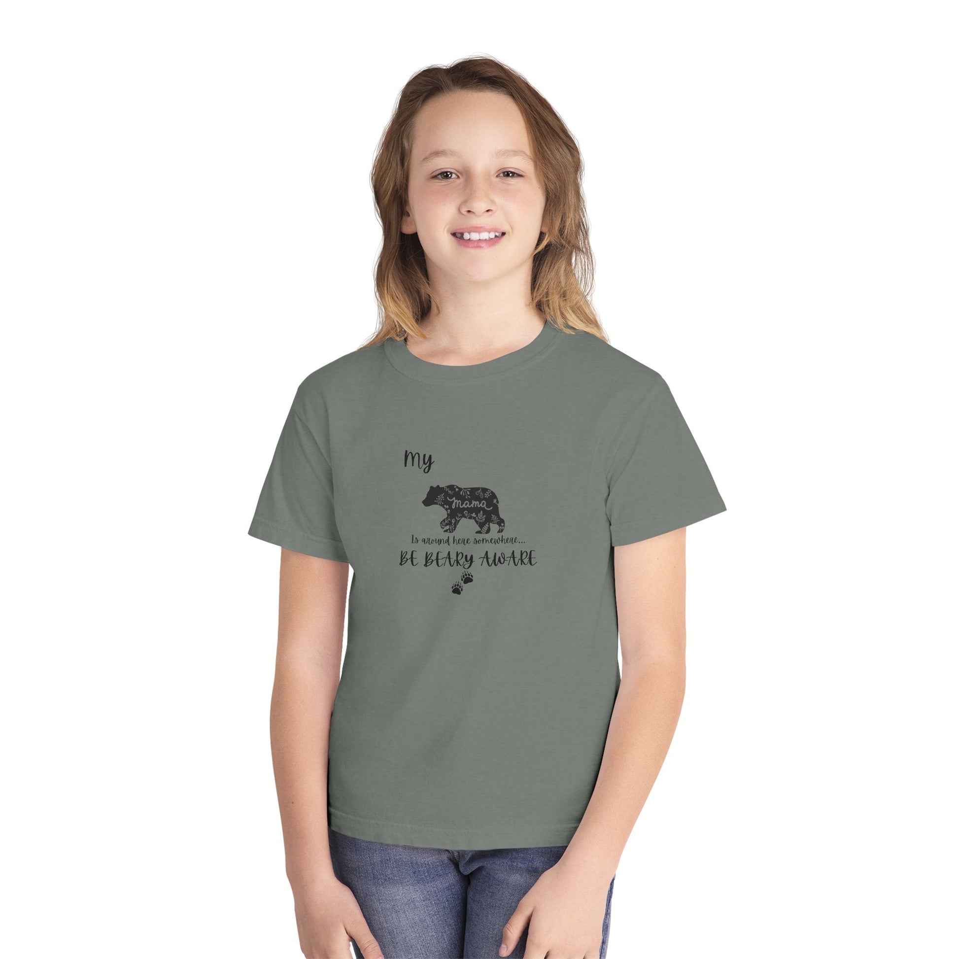 Cute Animal Lover Youth Tee, Be Bear-y Aware Tee, Kids Wildlife Shirt, Nature Enthusiast Gift, Children's Birthday Apparel