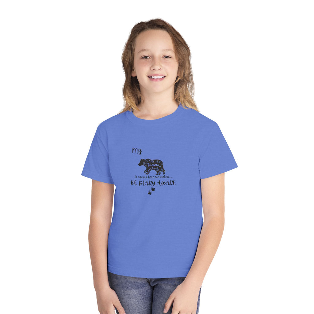 Cute Animal Lover Youth Tee, Be Bear-y Aware Tee, Kids Wildlife Shirt, Nature Enthusiast Gift, Children's Birthday Apparel