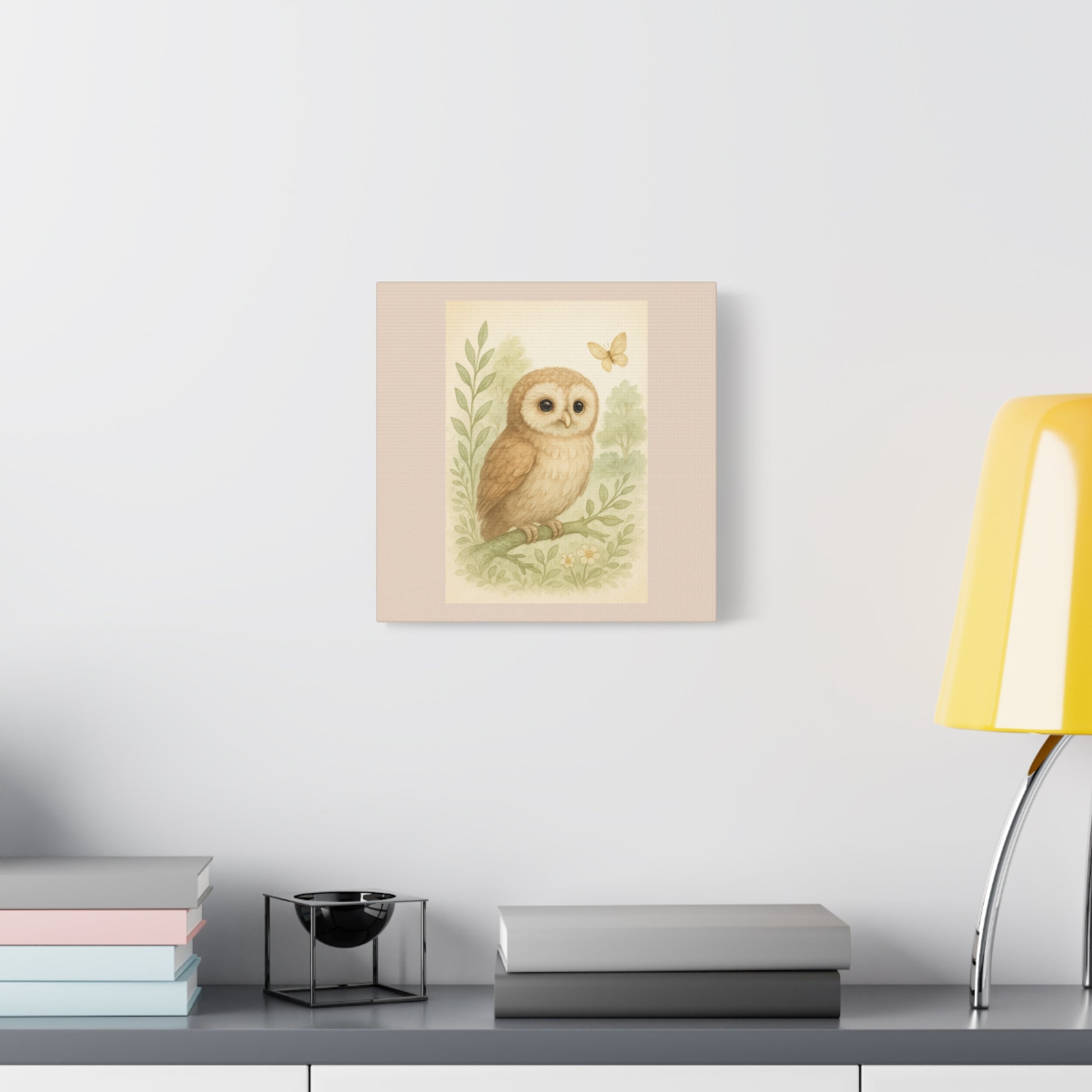 Charming Owl Canvas Art for Nature Lovers, Pink Collection,Nursery Decor, Wildlife Home Decor, Gift for Animal Enthusiasts, Wall Decor
