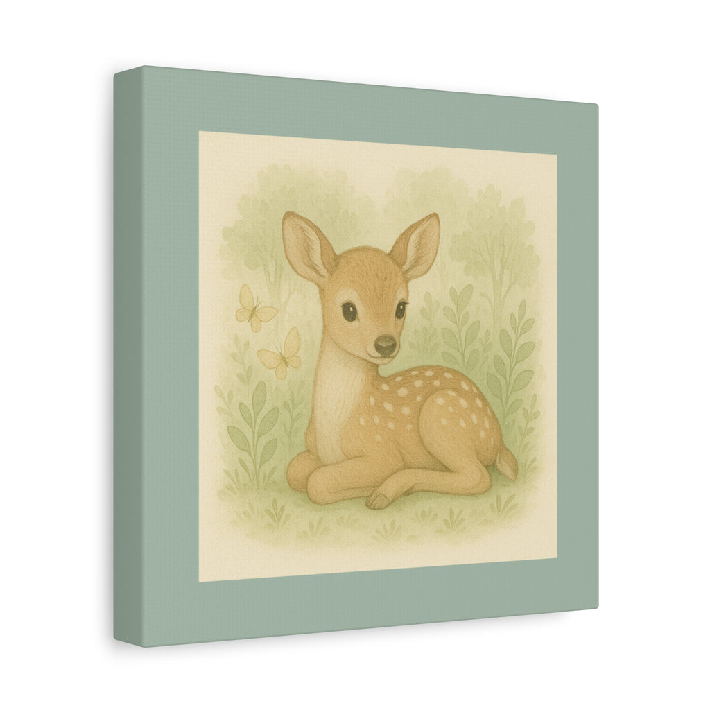 Adorable Fawn Canvas Art | Nursery Wall Decor, Kids Room Decoration, Animal Lover Gift, Baby Shower Gift, Woodland Theme
