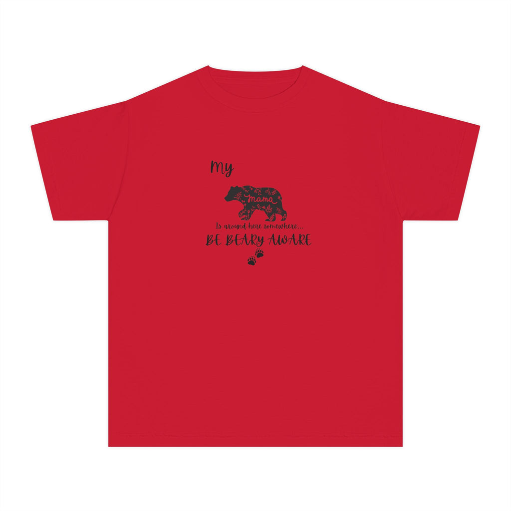 Cute Animal Lover Youth Tee, Be Bear-y Aware Tee, Kids Wildlife Shirt, Nature Enthusiast Gift, Children's Birthday Apparel