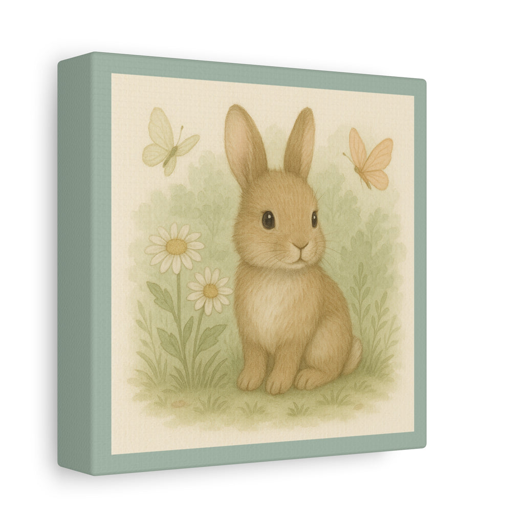 Botanical Bunny Canvas Art, Cute Wall Decor, Nursery or Kids Room, Easter Decor, Gift for Animal Lovers