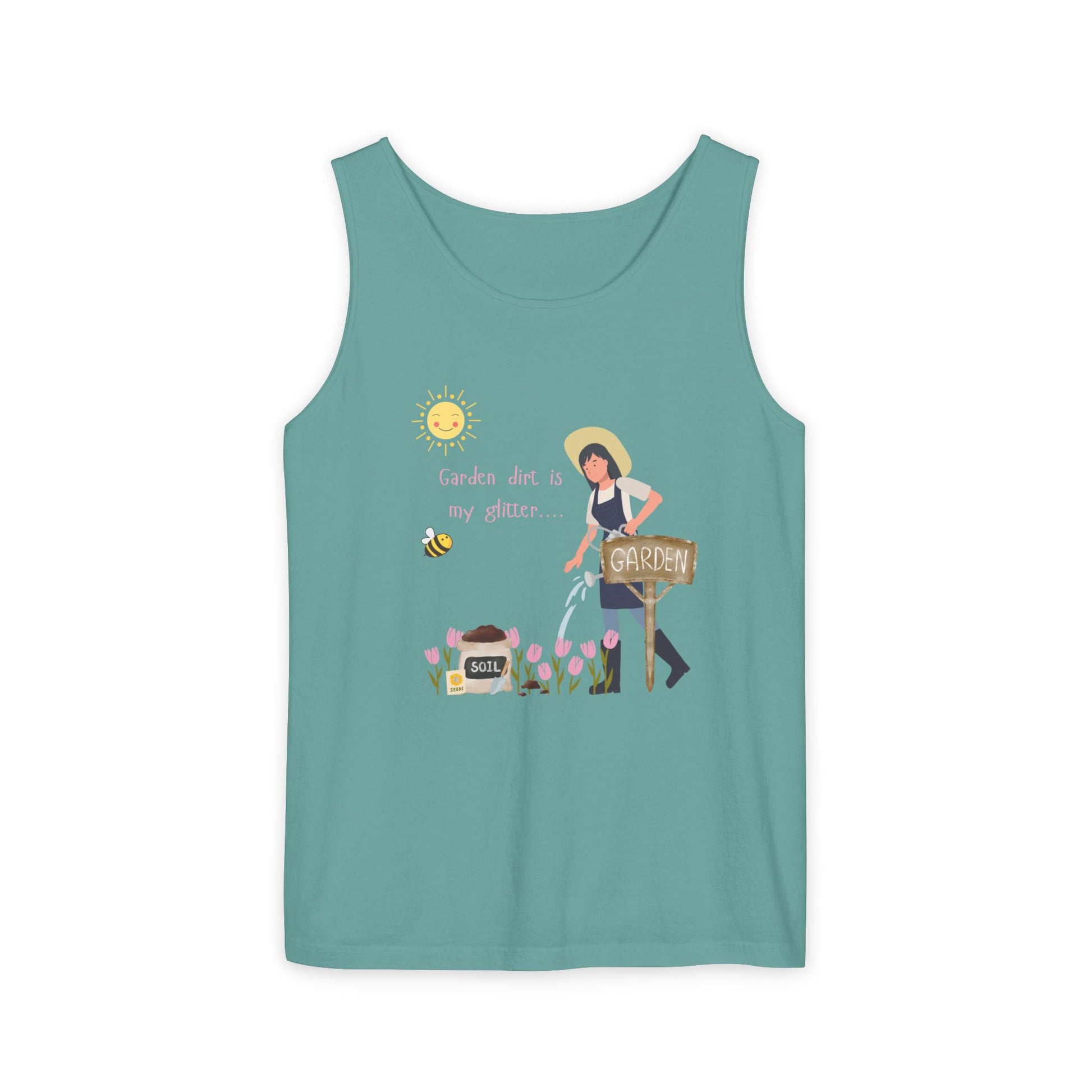 Gardening Vibes Tank Top, Unisex Graphic Tee, Summer Casual Wear, Nature Enthusiast Gift, Garden Party Apparel