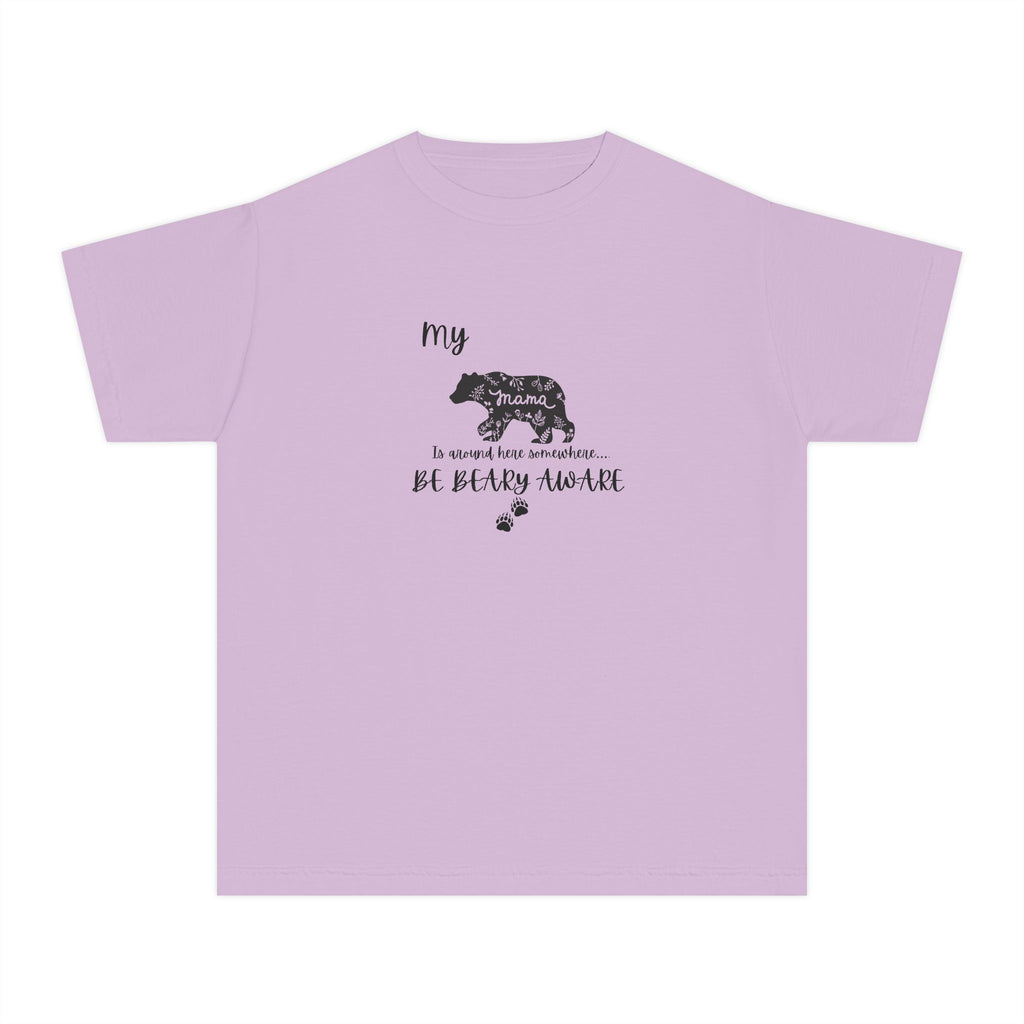 Cute Animal Lover Youth Tee, Be Bear-y Aware Tee, Kids Wildlife Shirt, Nature Enthusiast Gift, Children's Birthday Apparel