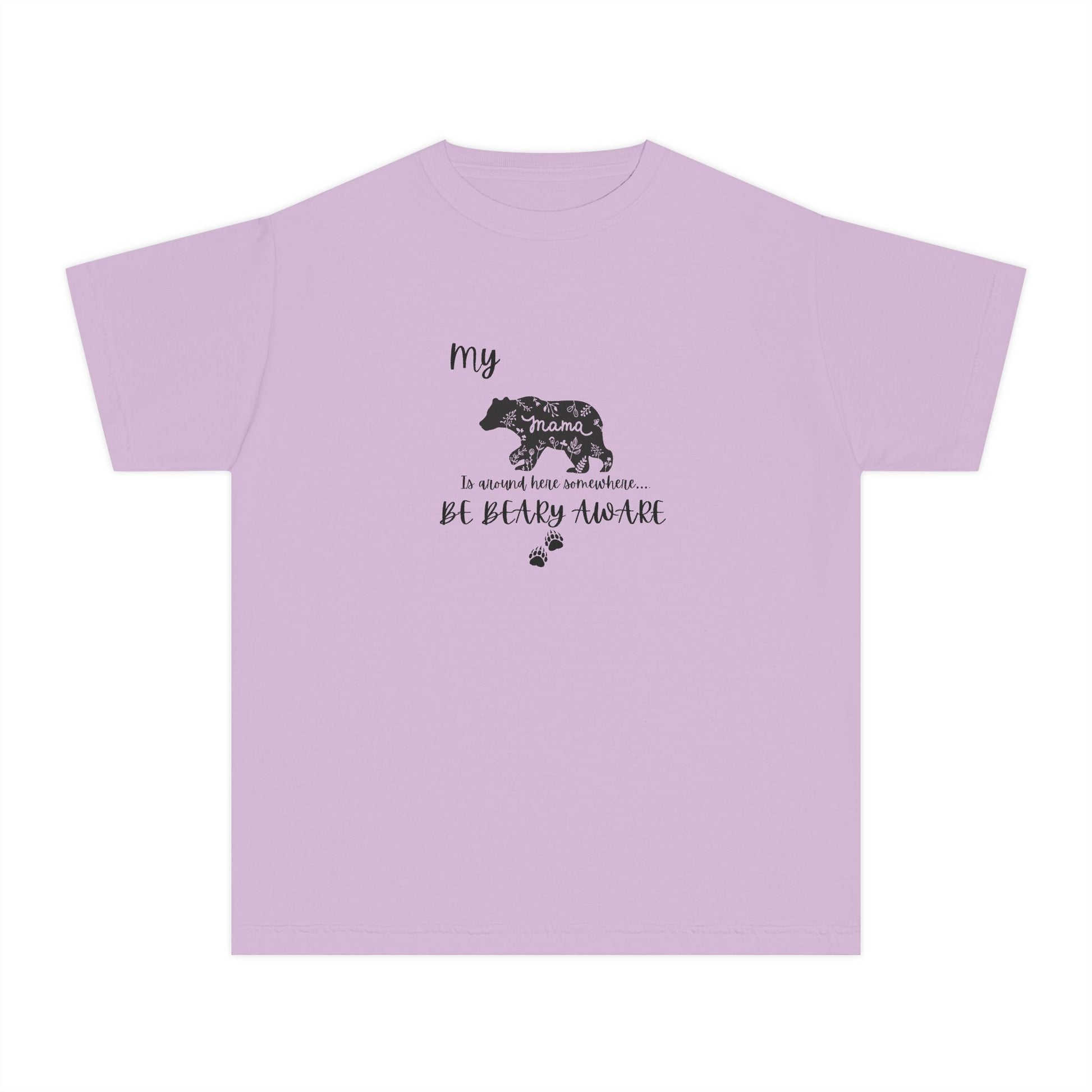 Cute Animal Lover Youth Tee, Be Bear-y Aware Tee, Kids Wildlife Shirt, Nature Enthusiast Gift, Children's Birthday Apparel