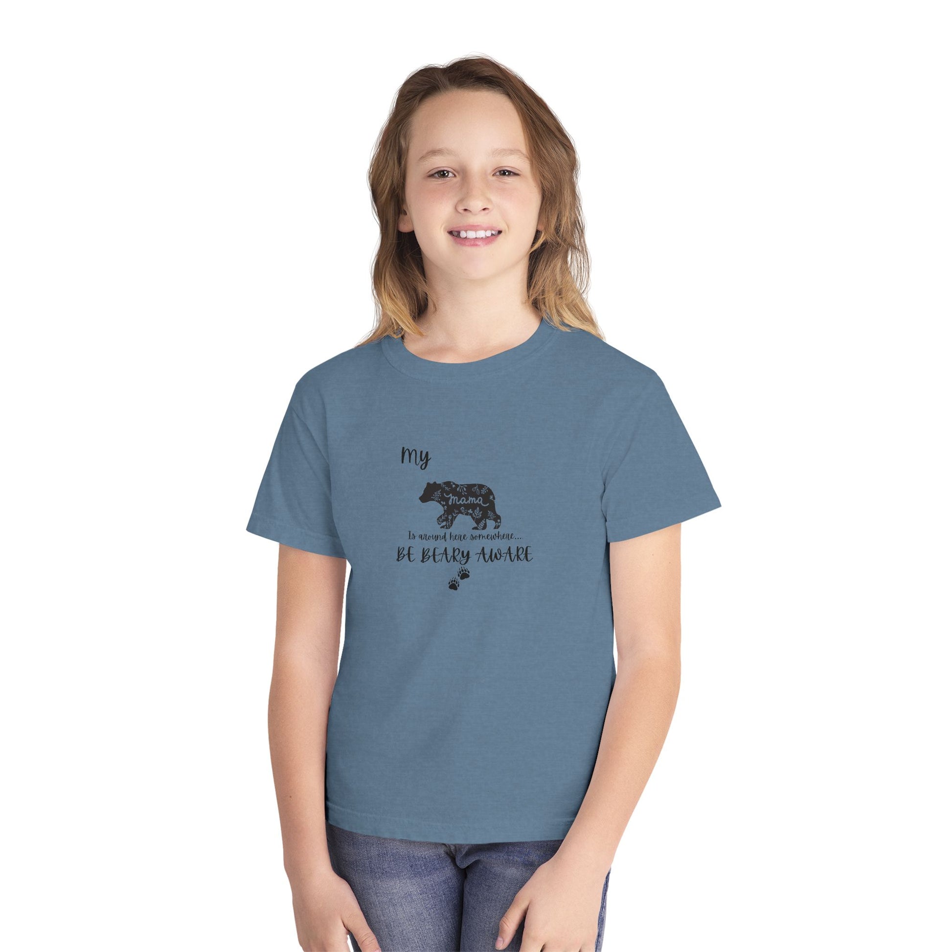 Cute Animal Lover Youth Tee, Be Bear-y Aware Tee, Kids Wildlife Shirt, Nature Enthusiast Gift, Children's Birthday Apparel