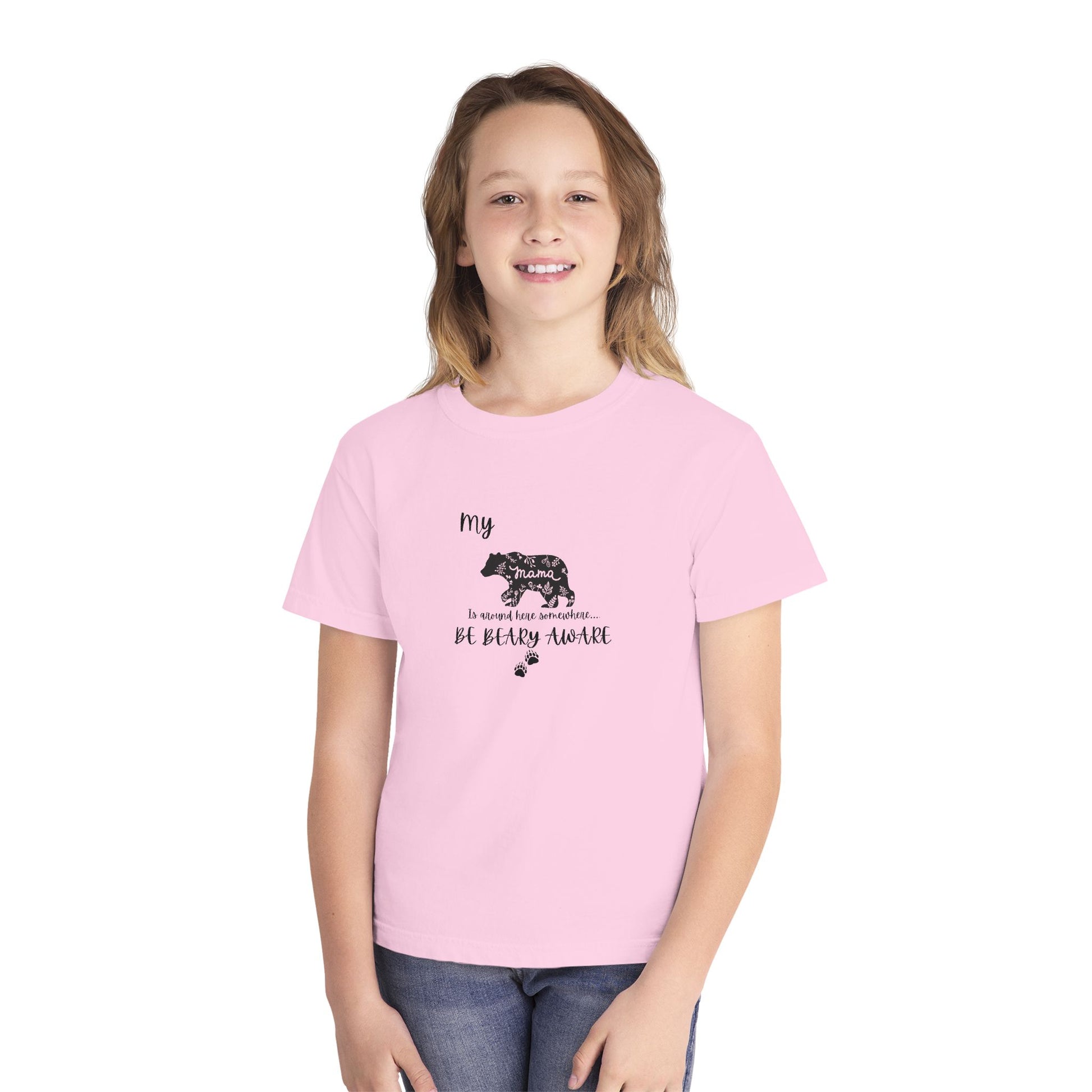 Cute Animal Lover Youth Tee, Be Bear-y Aware Tee, Kids Wildlife Shirt, Nature Enthusiast Gift, Children's Birthday Apparel