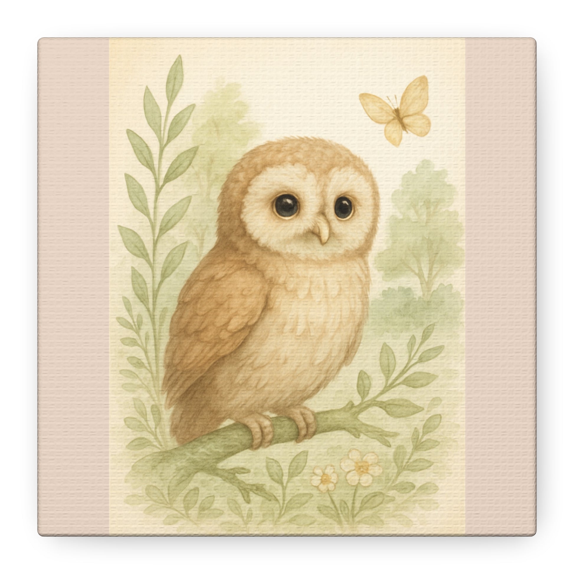 Charming Owl Canvas Art for Nature Lovers, Pink Collection,Nursery Decor, Wildlife Home Decor, Gift for Animal Enthusiasts, Wall Decor