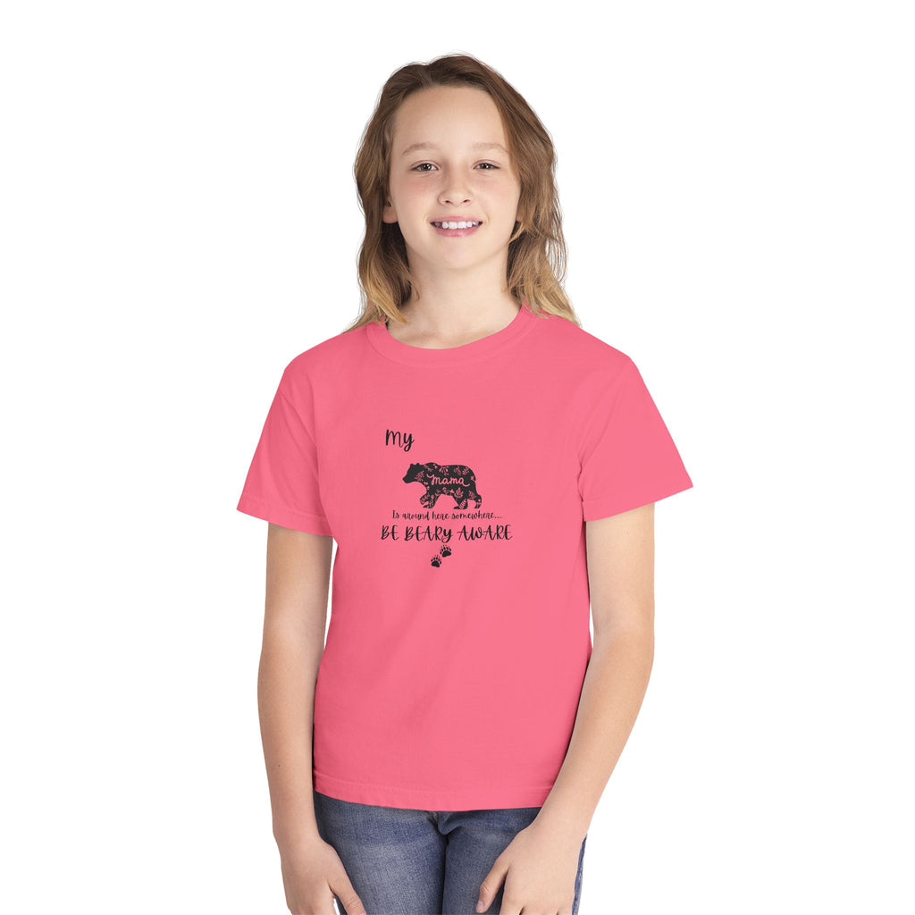 Cute Animal Lover Youth Tee, Be Bear-y Aware Tee, Kids Wildlife Shirt, Nature Enthusiast Gift, Children's Birthday Apparel