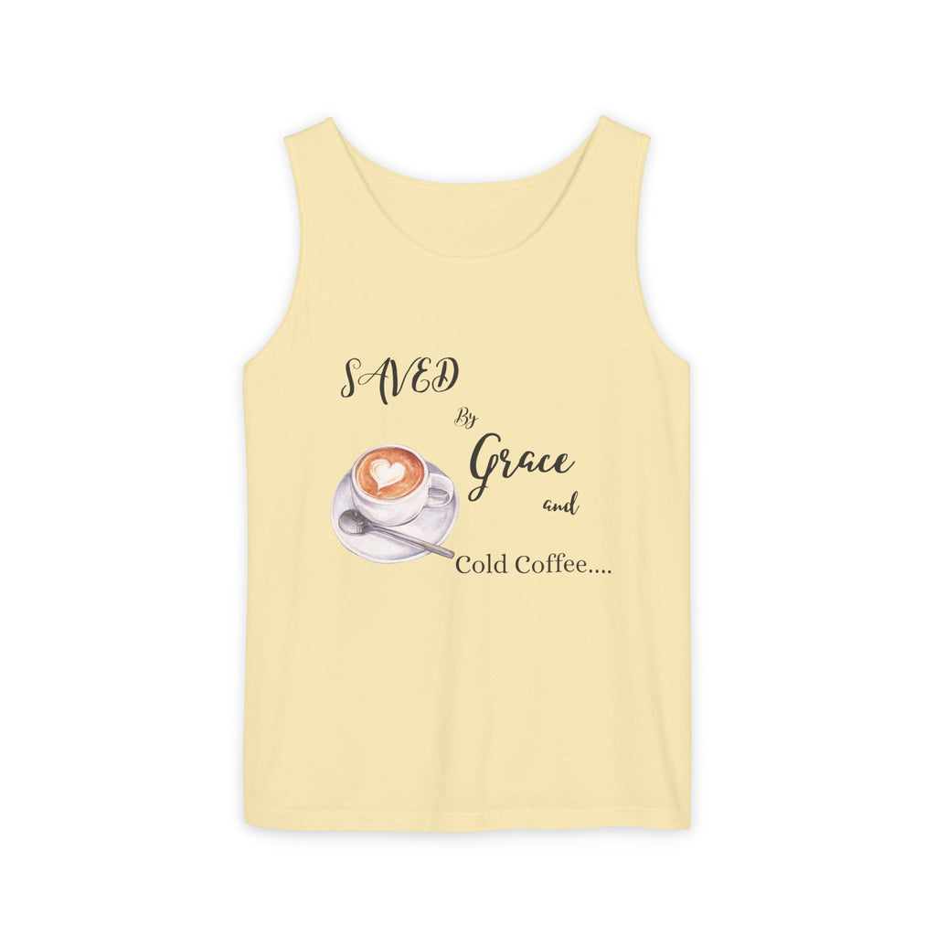 Coffee Lovers Garment-Dyed Tank Top, Perfect for Summer, Gifts for Coffee Enthusiasts, Relaxed Fit, Casual Wear, Inspirational Apparel