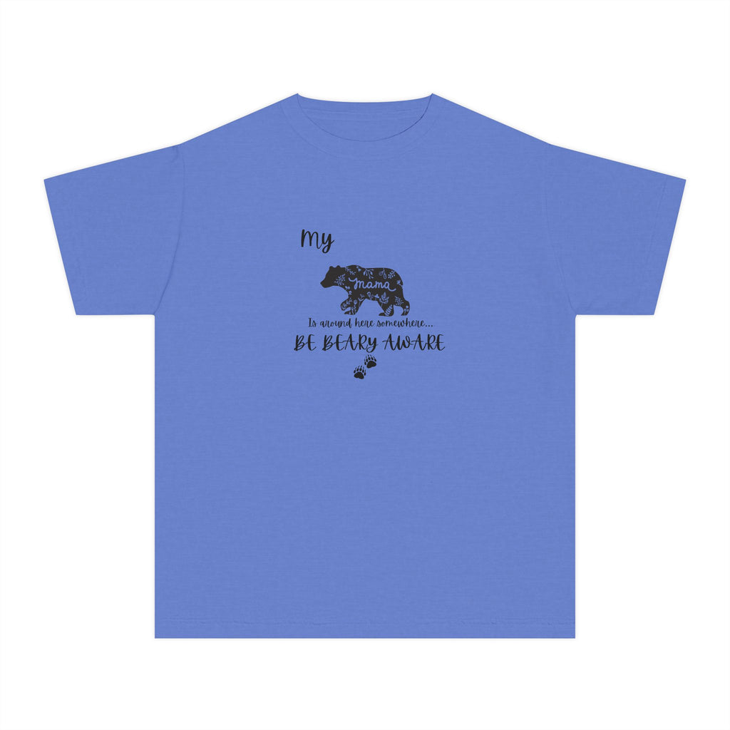 Cute Animal Lover Youth Tee, Be Bear-y Aware Tee, Kids Wildlife Shirt, Nature Enthusiast Gift, Children's Birthday Apparel