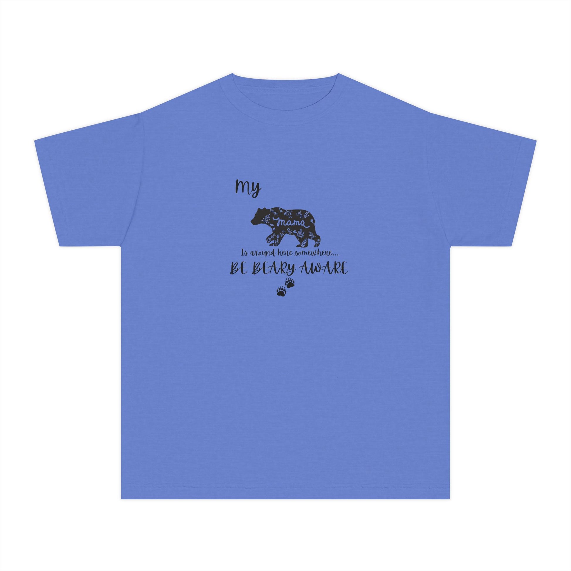 Cute Animal Lover Youth Tee, Be Bear-y Aware Tee, Kids Wildlife Shirt, Nature Enthusiast Gift, Children's Birthday Apparel