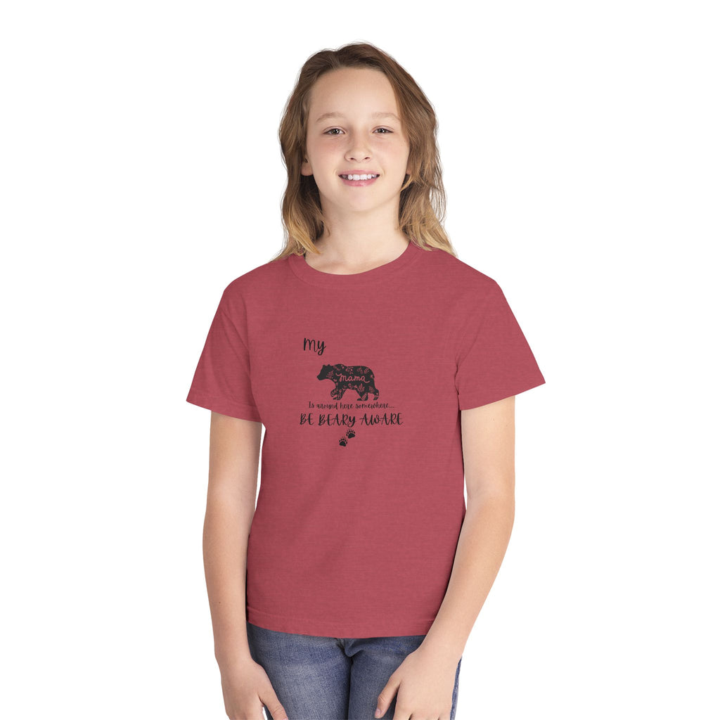 Cute Animal Lover Youth Tee, Be Bear-y Aware Tee, Kids Wildlife Shirt, Nature Enthusiast Gift, Children's Birthday Apparel
