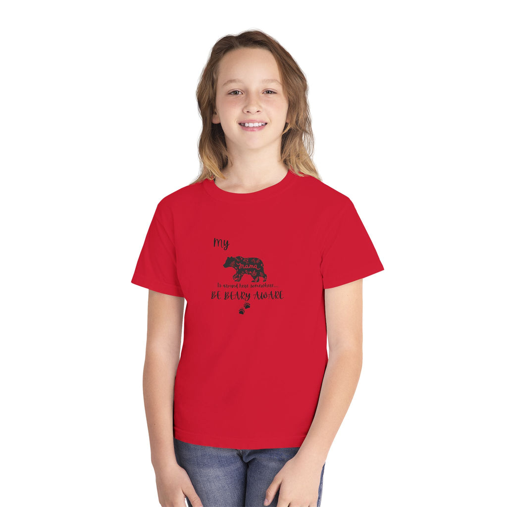 Cute Animal Lover Youth Tee, Be Bear-y Aware Tee, Kids Wildlife Shirt, Nature Enthusiast Gift, Children's Birthday Apparel