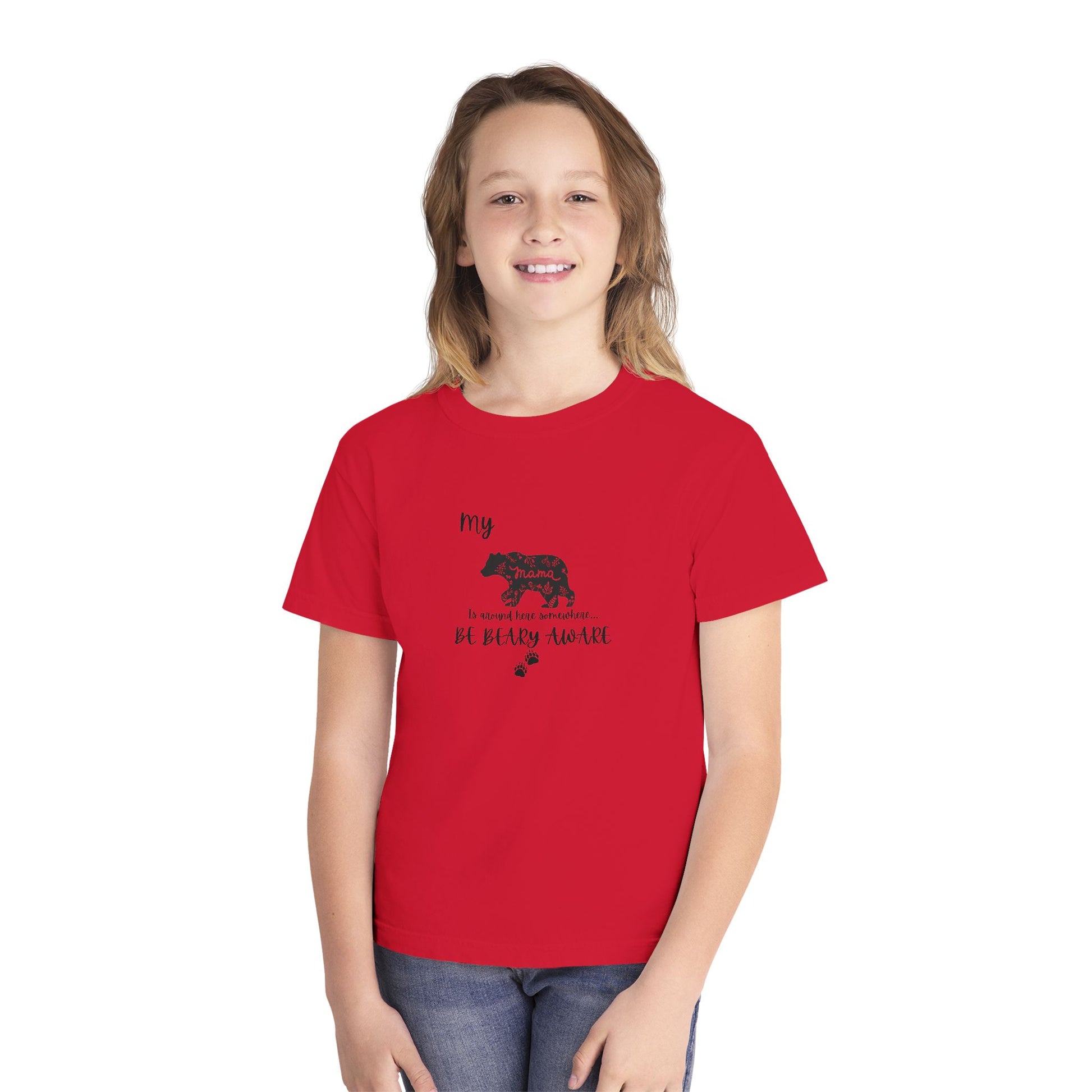 Cute Animal Lover Youth Tee, Be Bear-y Aware Tee, Kids Wildlife Shirt, Nature Enthusiast Gift, Children's Birthday Apparel