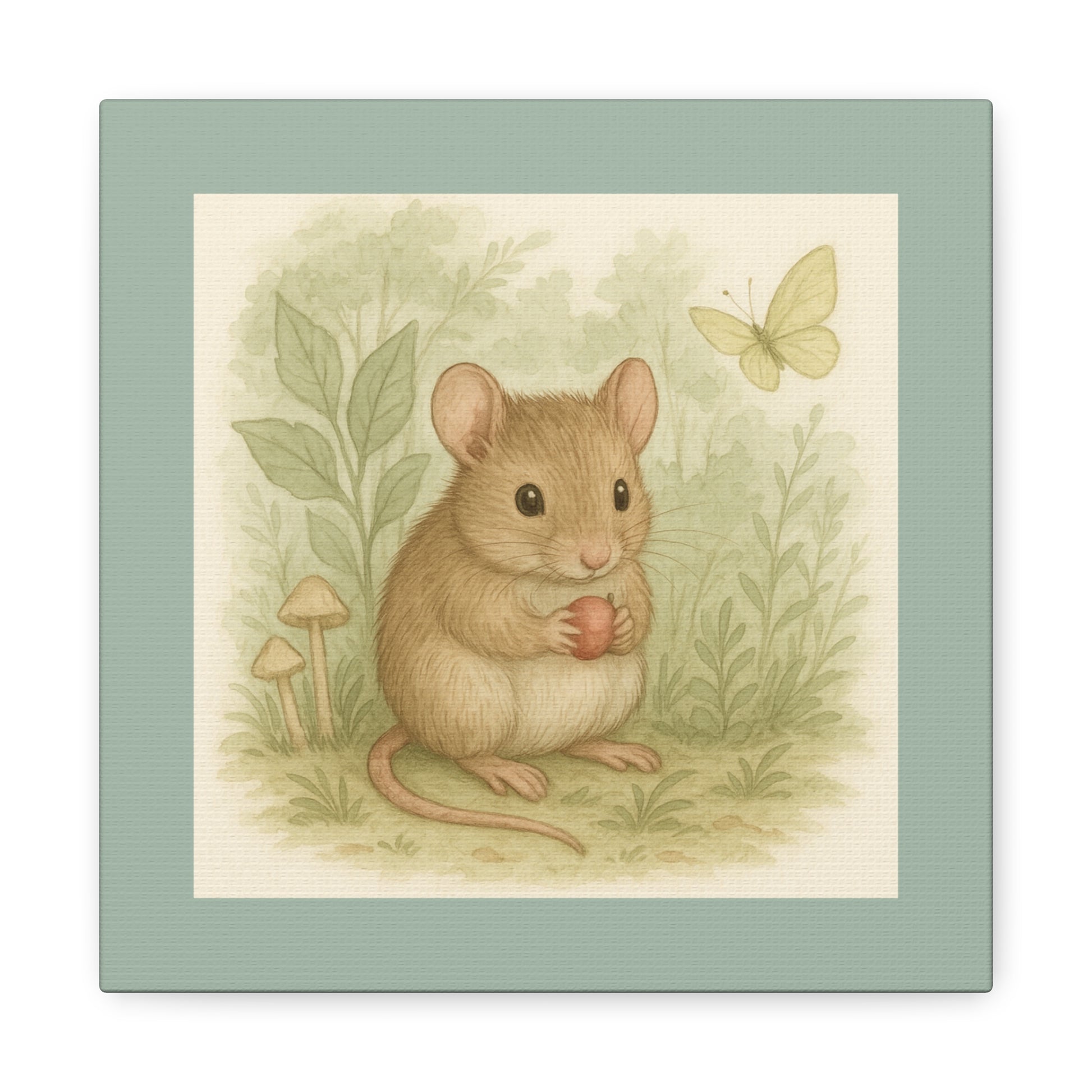 Adorable Mouse Canvas Art, Cute Animal Wall Decor for Kids, Nursery Art, Woodland Theme Decoration, Gift Idea for Animal Lovers