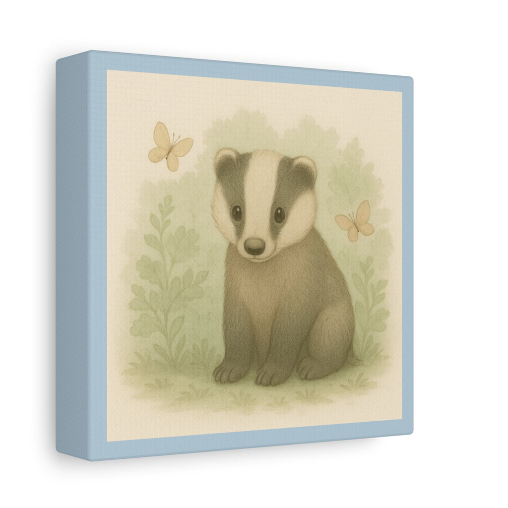 Adorable Badger Canvas Wall Art, Nursery Decor, Animal Lover Gift, Children's Room Decor, Unique Wall Hanging