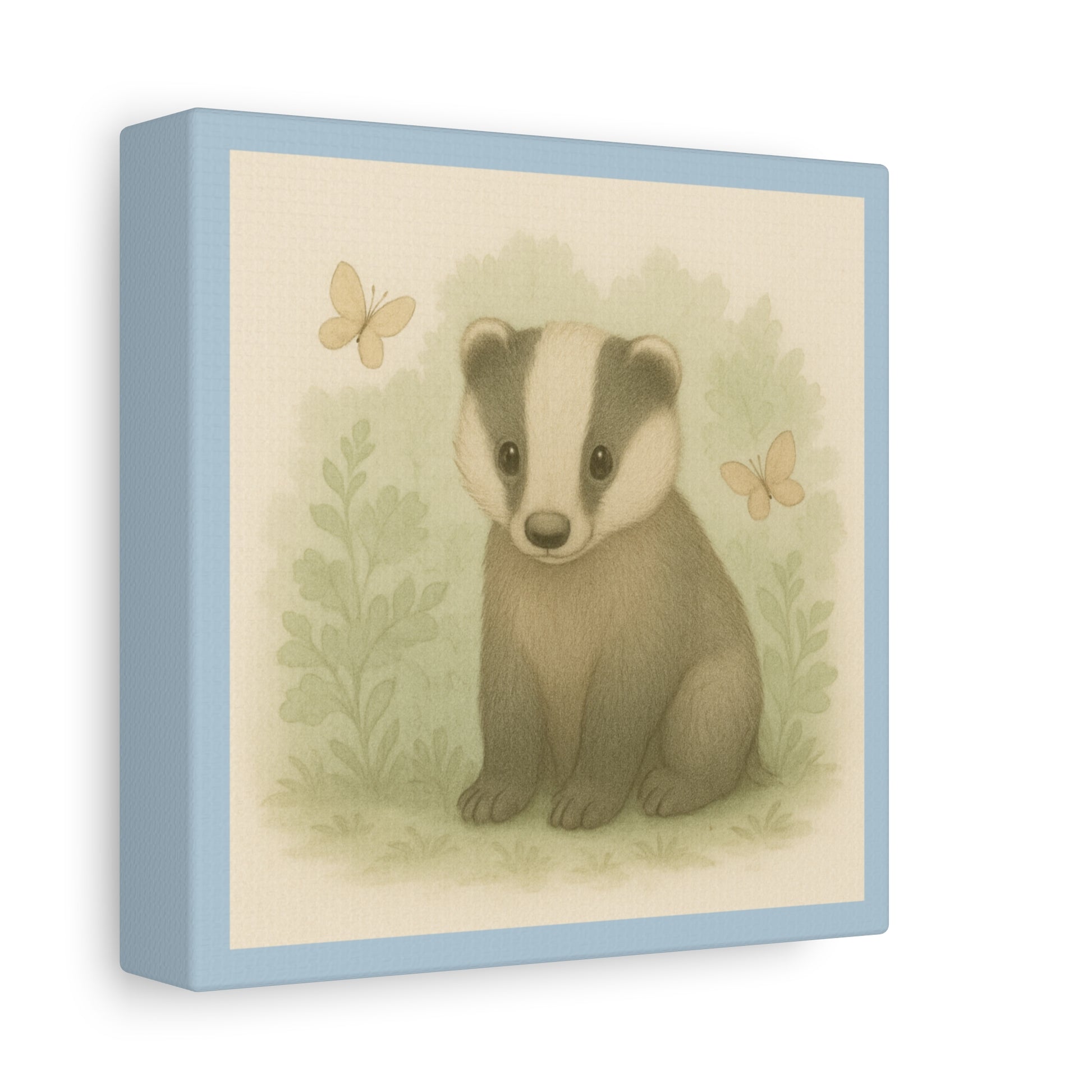 Adorable Badger Canvas Wall Art, Nursery Decor, Animal Lover Gift, Children's Room Decor, Unique Wall Hanging